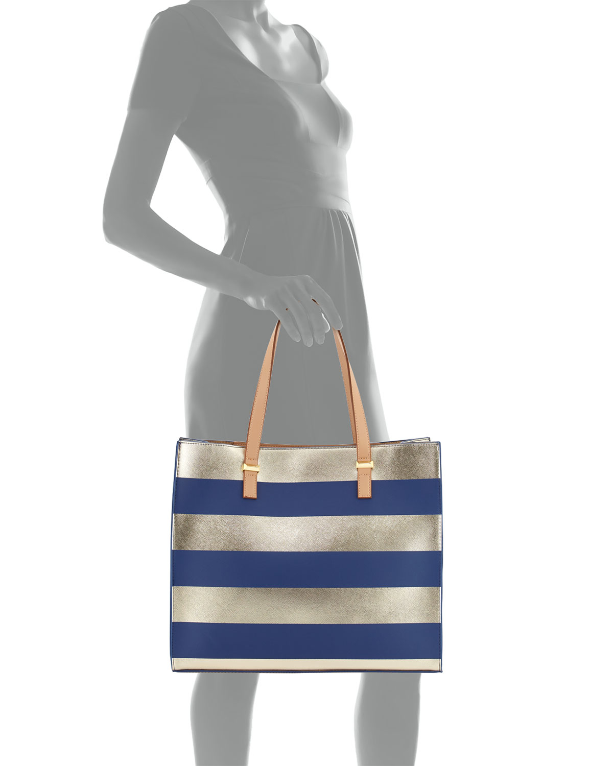 Lyst - Neiman Marcus Bardot Striped Tote Bag in Blue