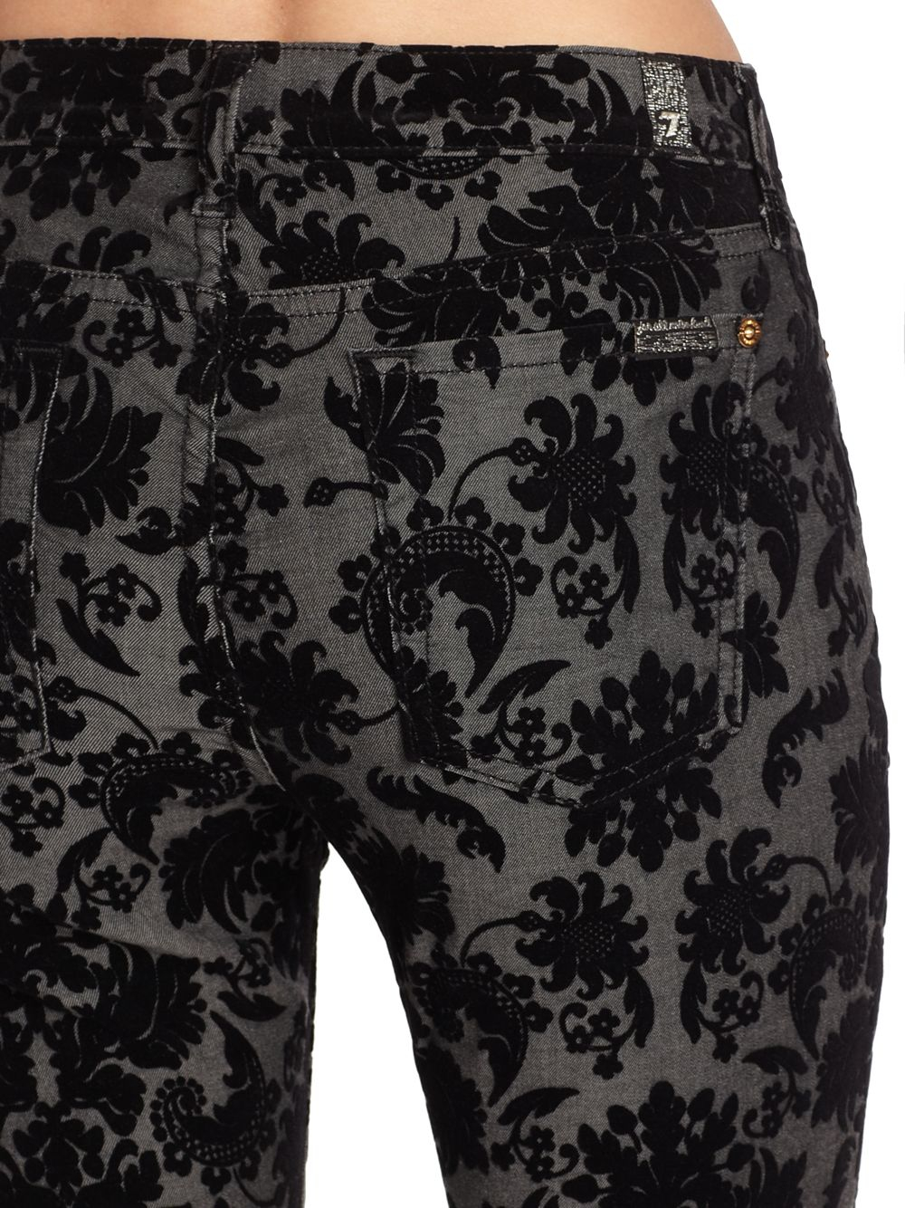 7 For All Mankind Velvet Floral Pattern 