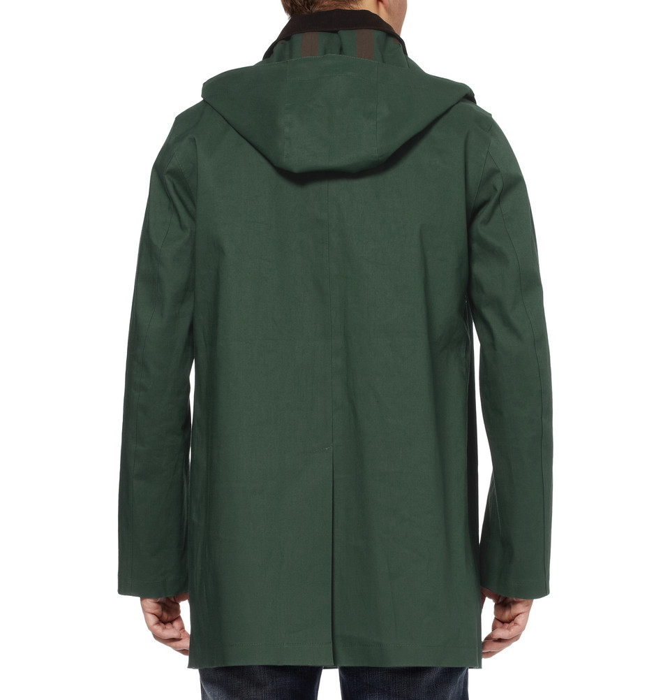 Mackintosh Dunoon Handmade Bonded-Cotton Hooded Rain Coat in Green for ...