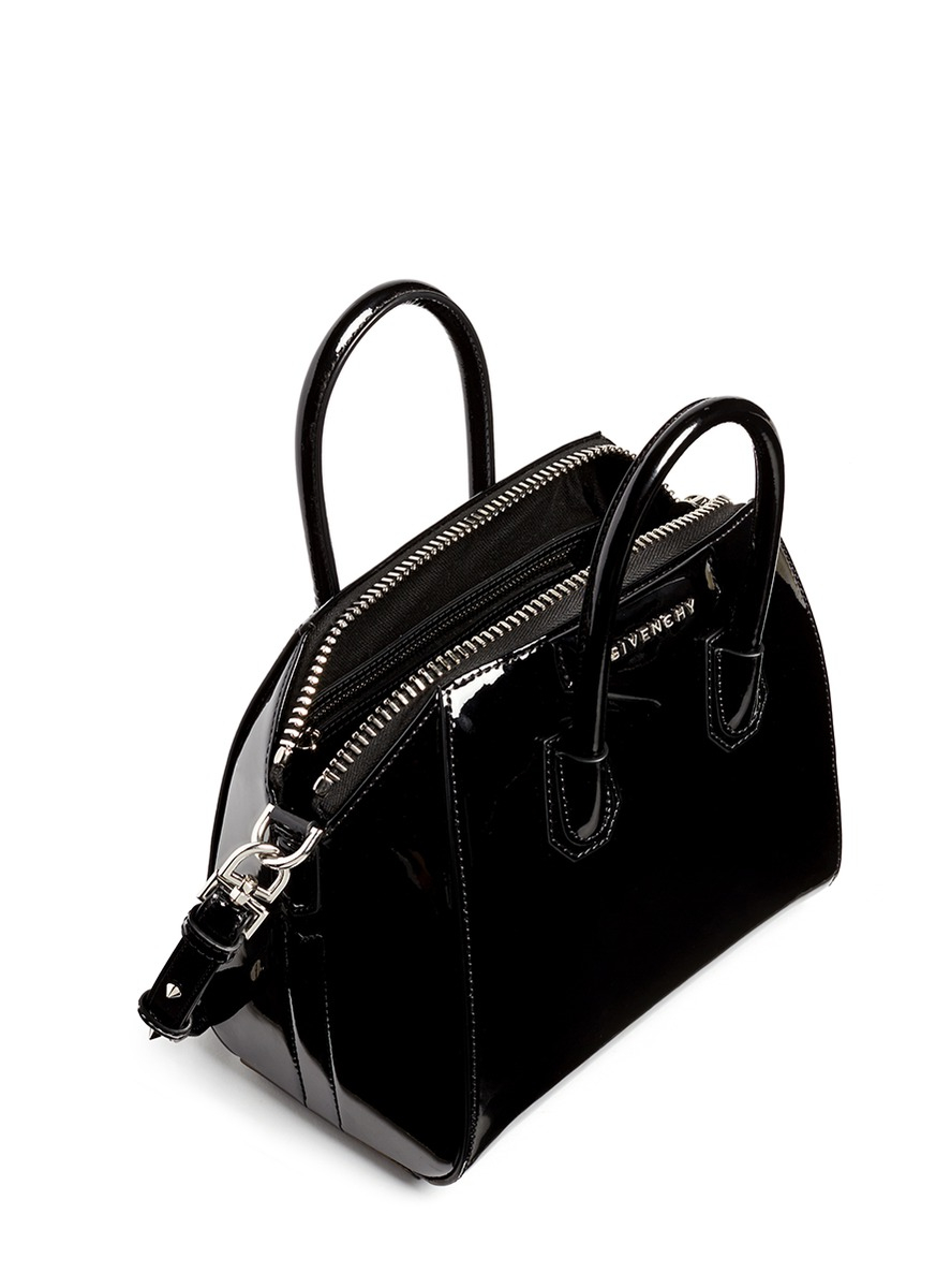 Lyst - Givenchy &#39;antigona&#39; Mini Patent Leather Bag in Black