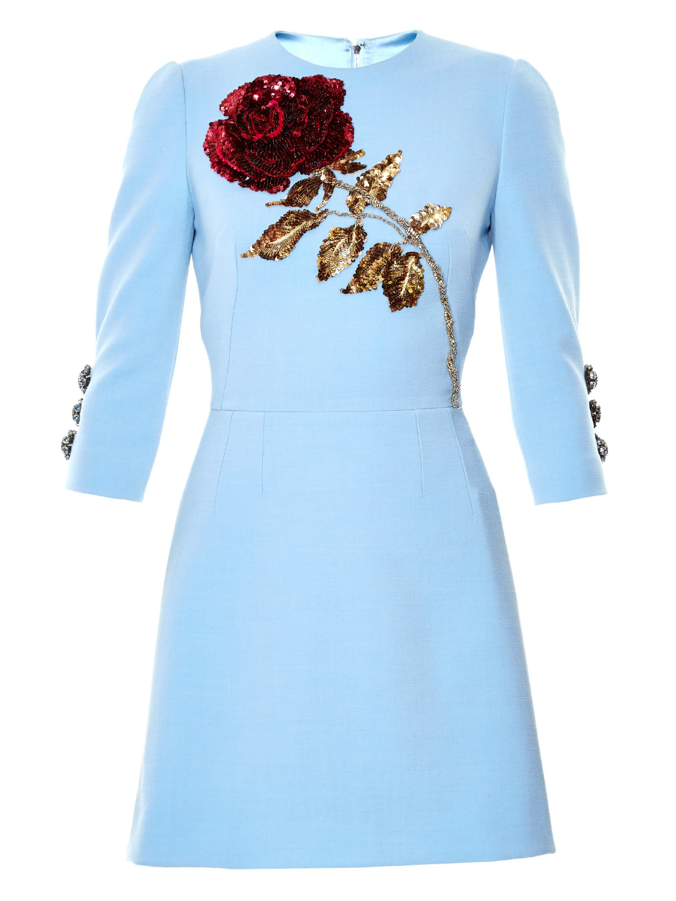 light blue wool dress