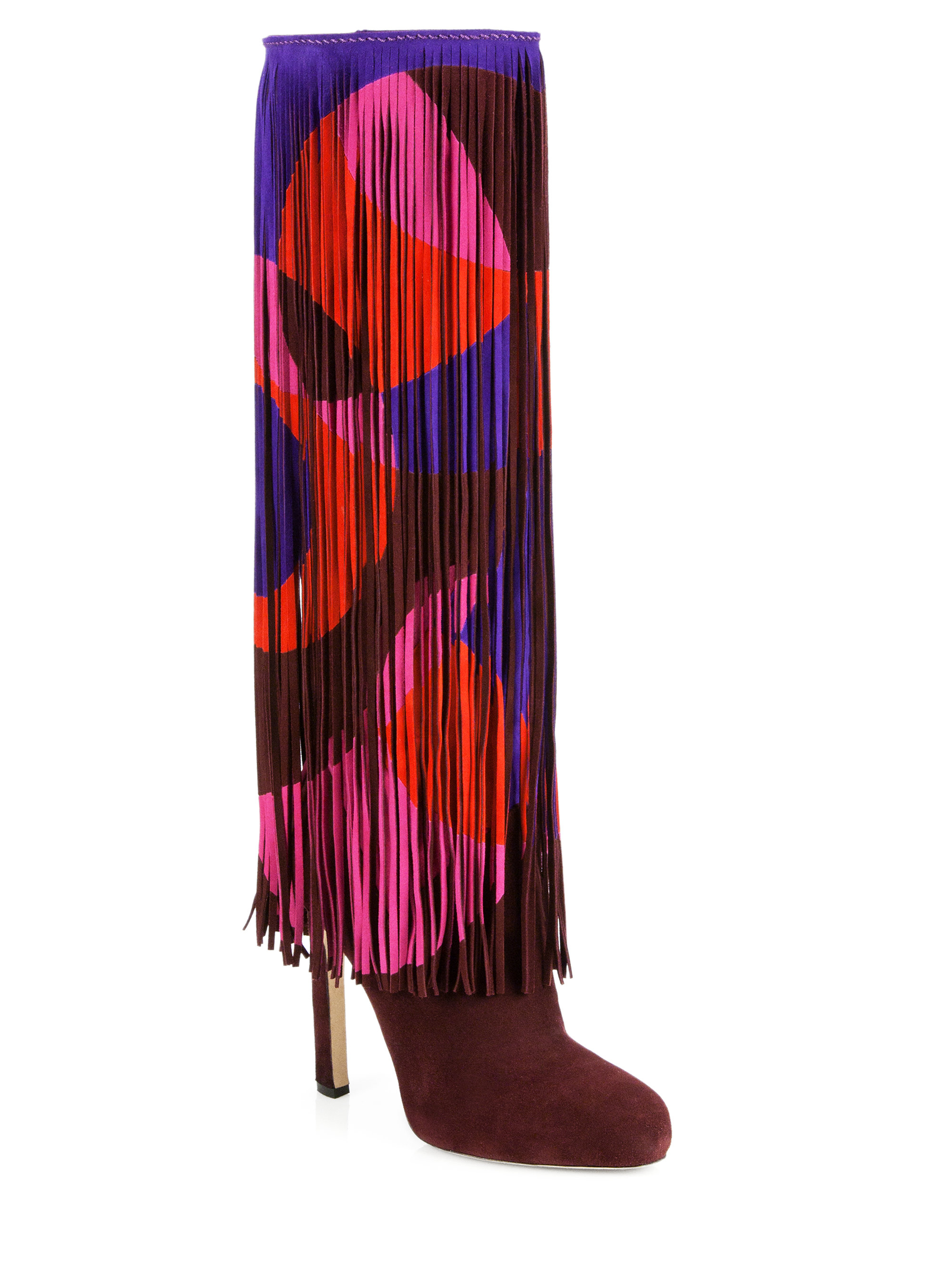 fringed knee high boots