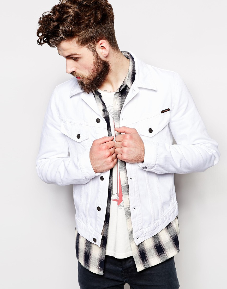 Nudie Jeans Nudie Denim Jacket Perry White for Men - Lyst