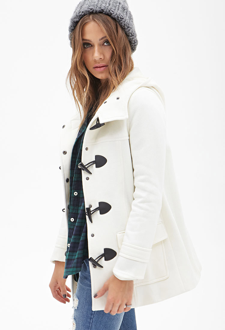 Coats Jackets Women Forever 21 Forever 21 Toggle Front Plaid Coat In Black Green