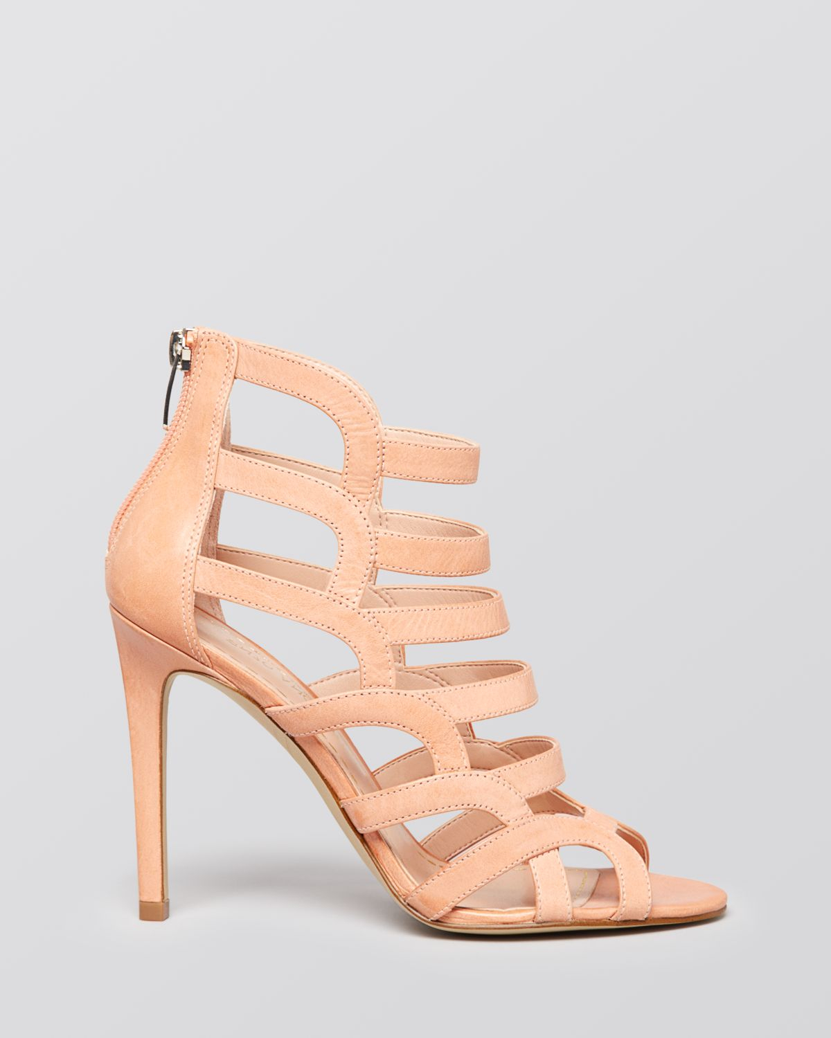 peach sandals heels