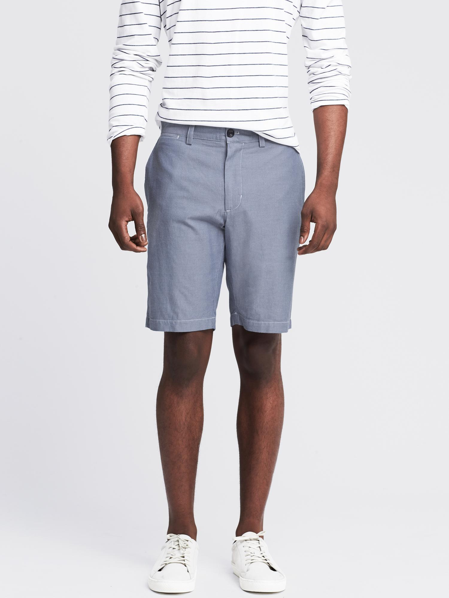 Banana Republic Aiden Slim Textured Cotton Short in Blue for Men Lyst