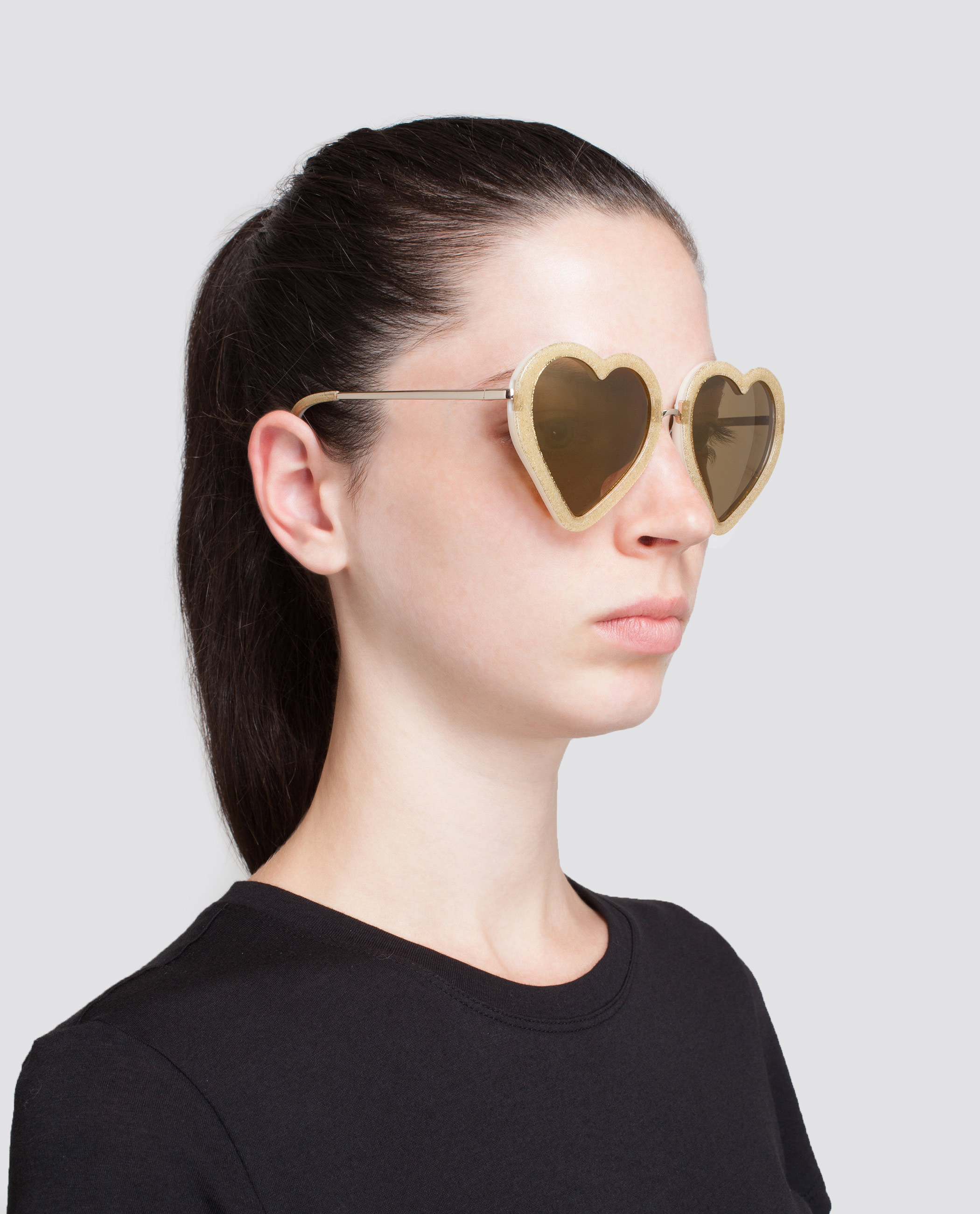 Markus Lupfer Glitter Heart Sunglasses in Gold (Metallic) - Lyst