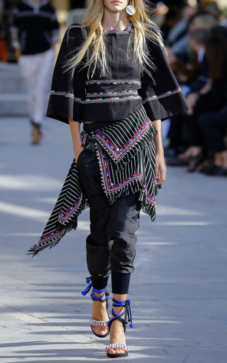 Embroidered striped wrap skirt by isabel marant Clearance