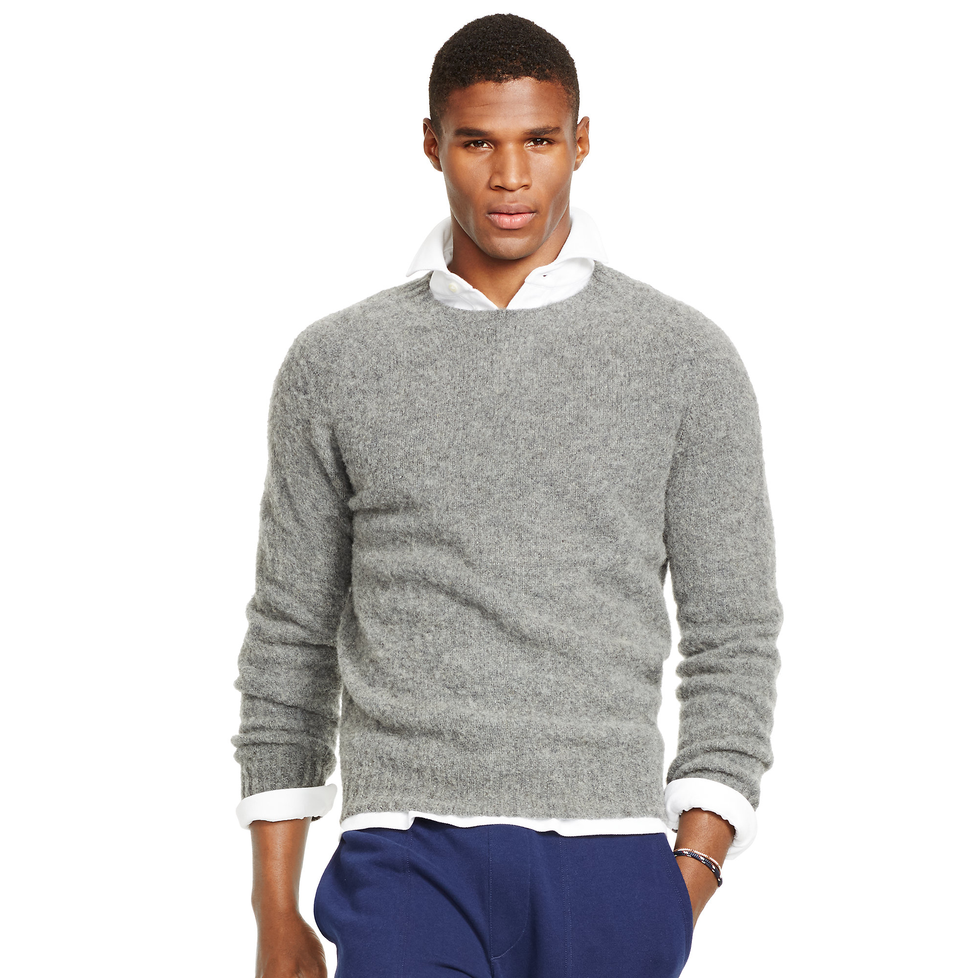 Polo Ralph Lauren Shetland Wool-cashmere Sweater in Gray for Men ...