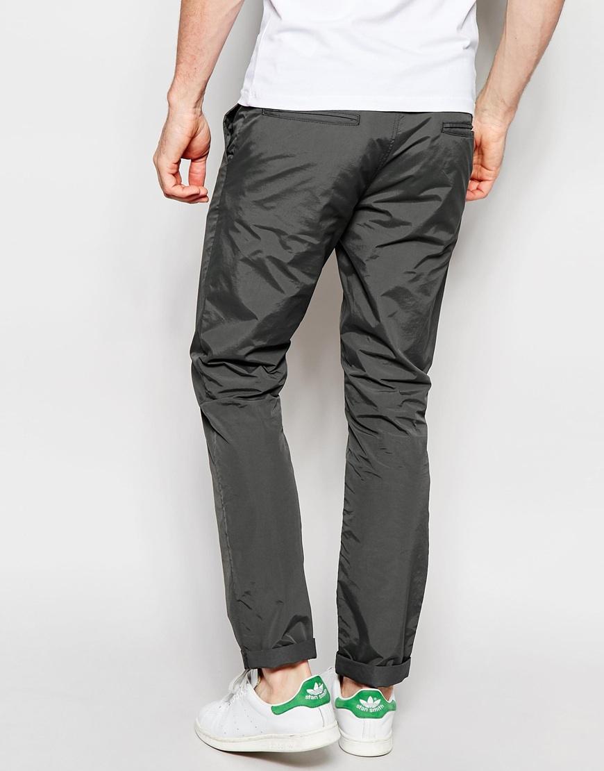 ASOS Skinny Chinos In Dark Grey Nylon in Grey for Men Lyst Canada