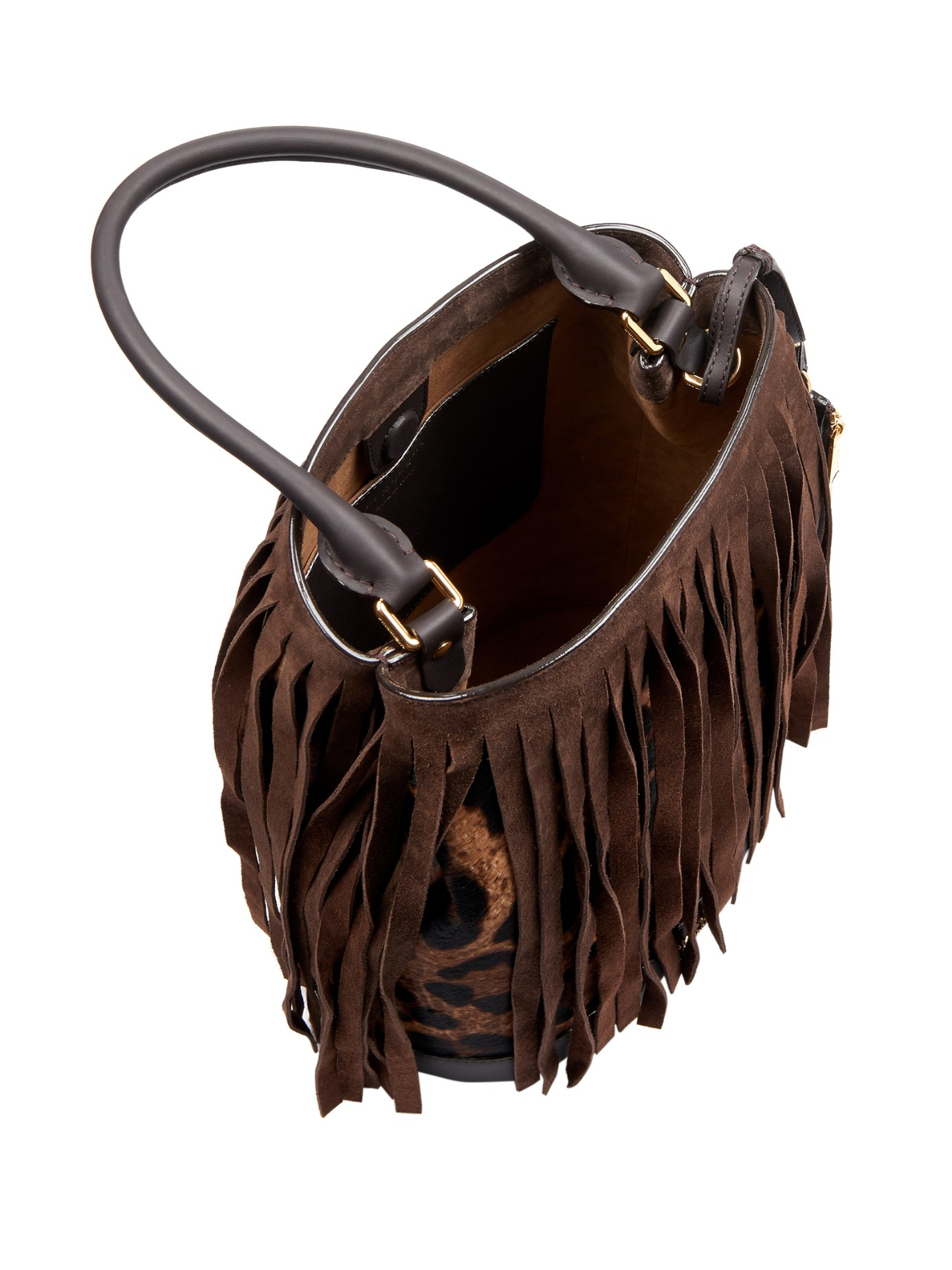 Burberry Prorsum Fringed Suede And Calf-hair Bucket Bag | Lyst