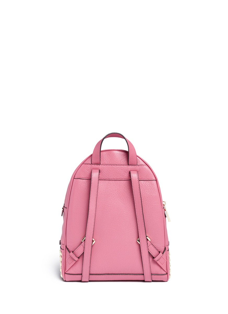 Lyst Michael Kors 'rhea' Small Stud Leather Backpack in Pink