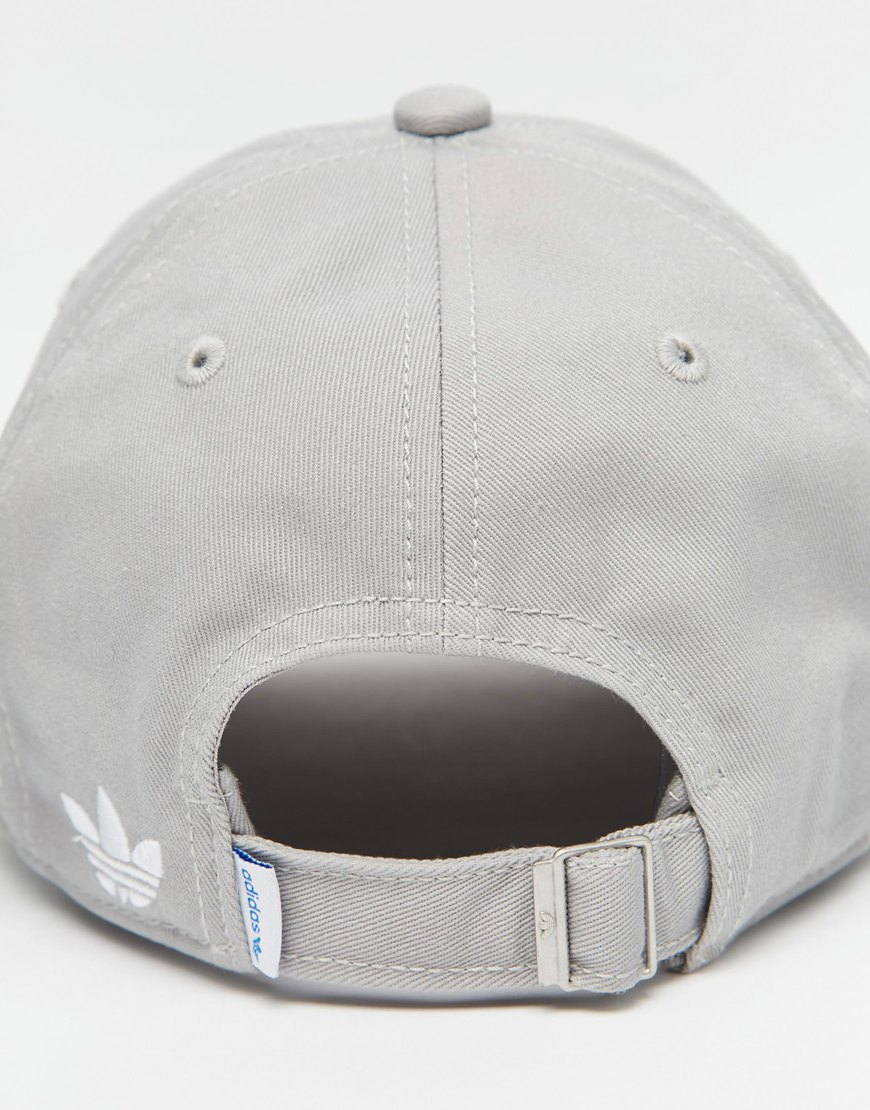 adidas Originals Canvas Trefoil Cap In Grey in Gray for Men - Lyst