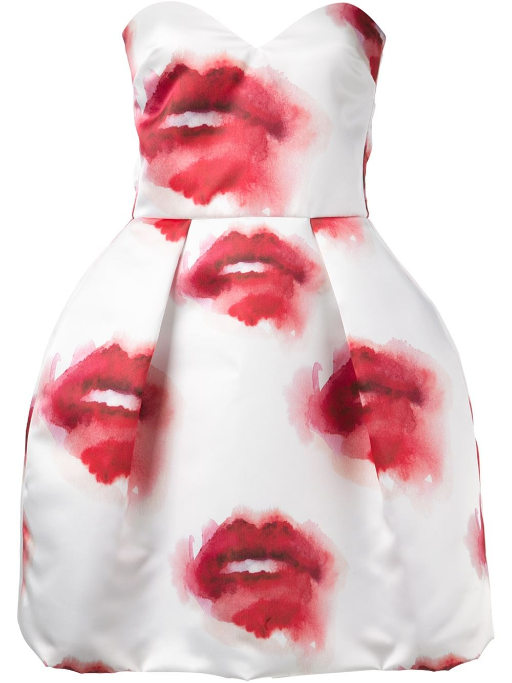 Lyst Msgm Red Lips Print Dress in Red