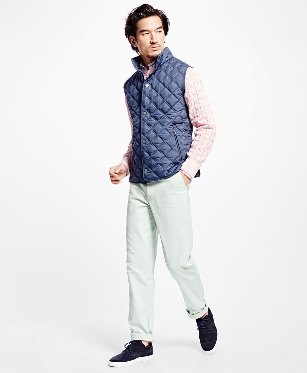 brooks brothers mens quilted vest