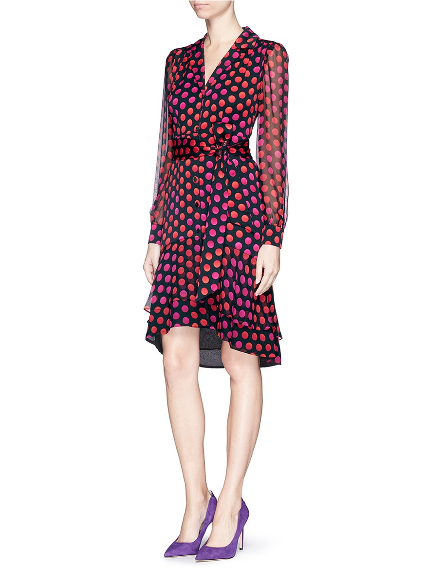 Diane von Furstenberg catherine Two Polka Dot Silk Chiffon Wrap