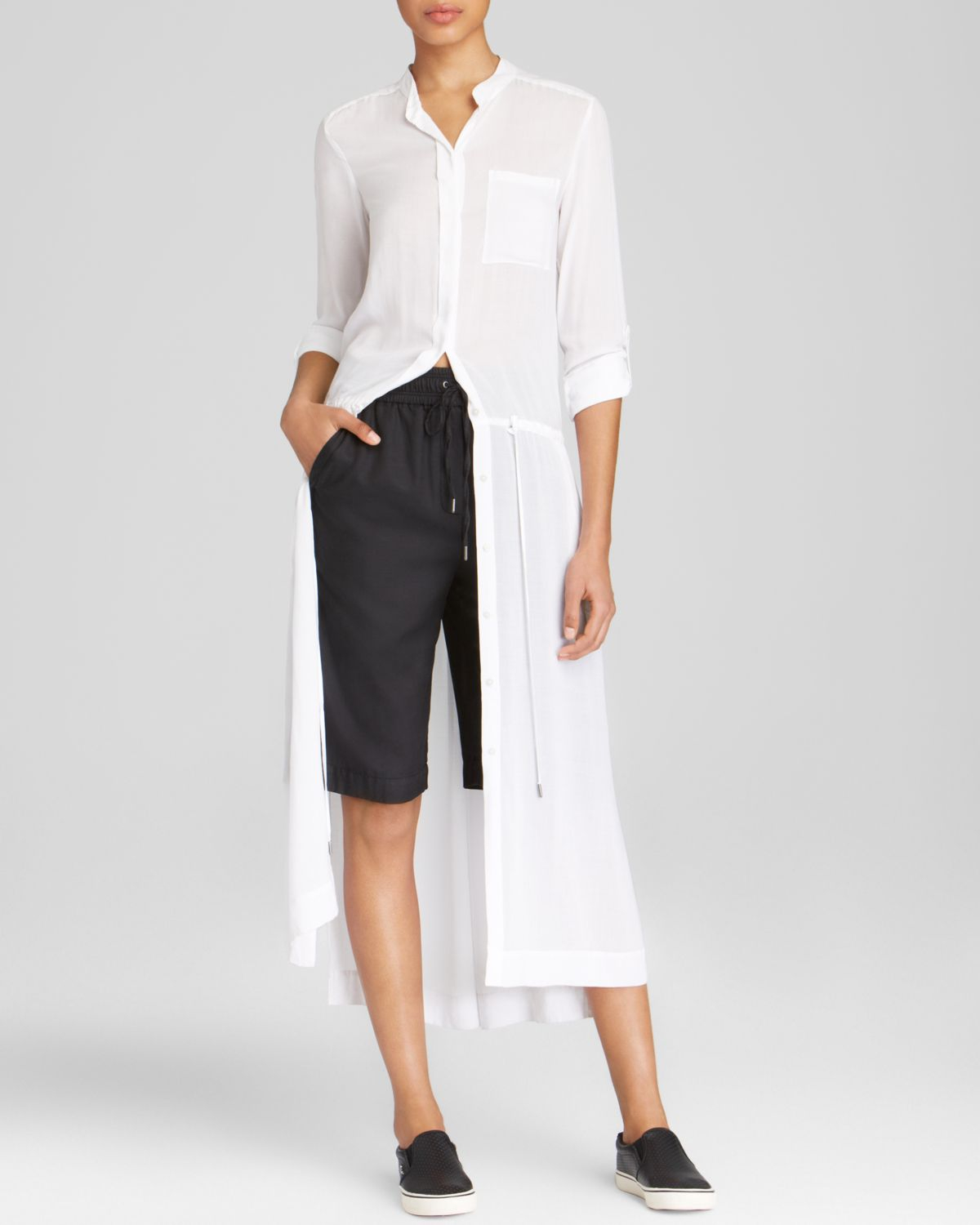 Lyst Dkny Pure Maxi  Shirt Dress  in White 