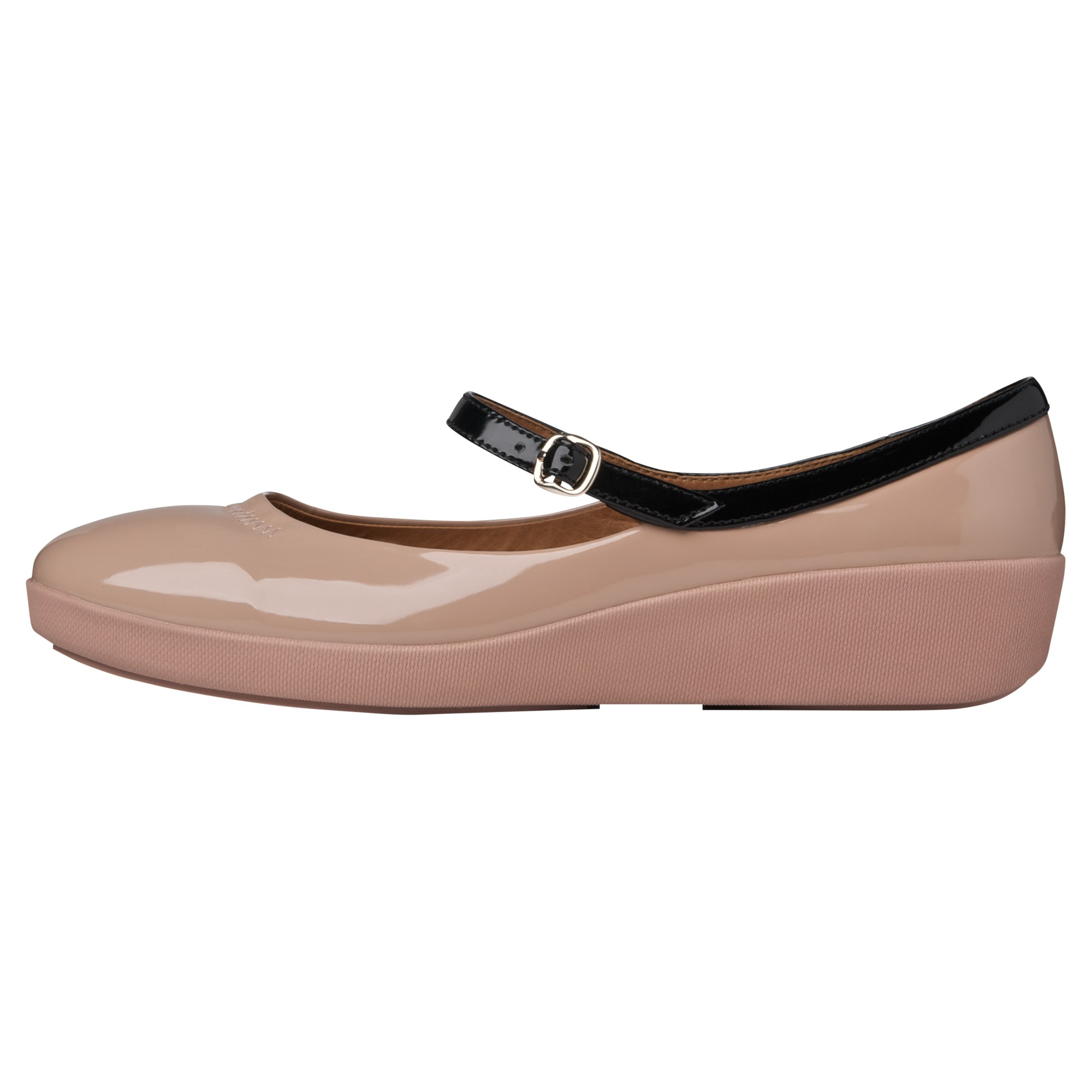 Fitflop F-Pop Patent Mary Jane Pumps in Natural | Lyst UK