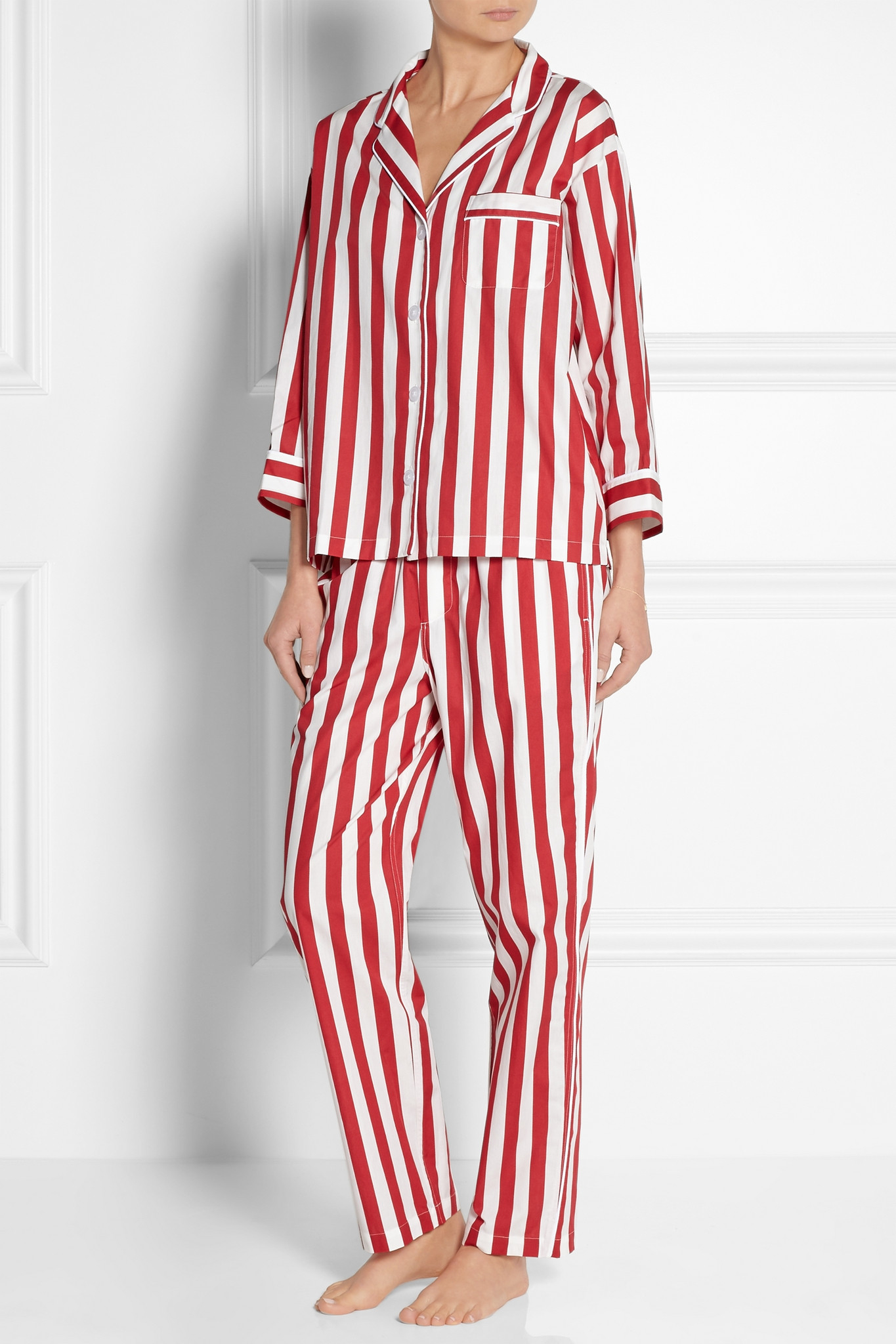Red And White Striped Pajamas Pants 