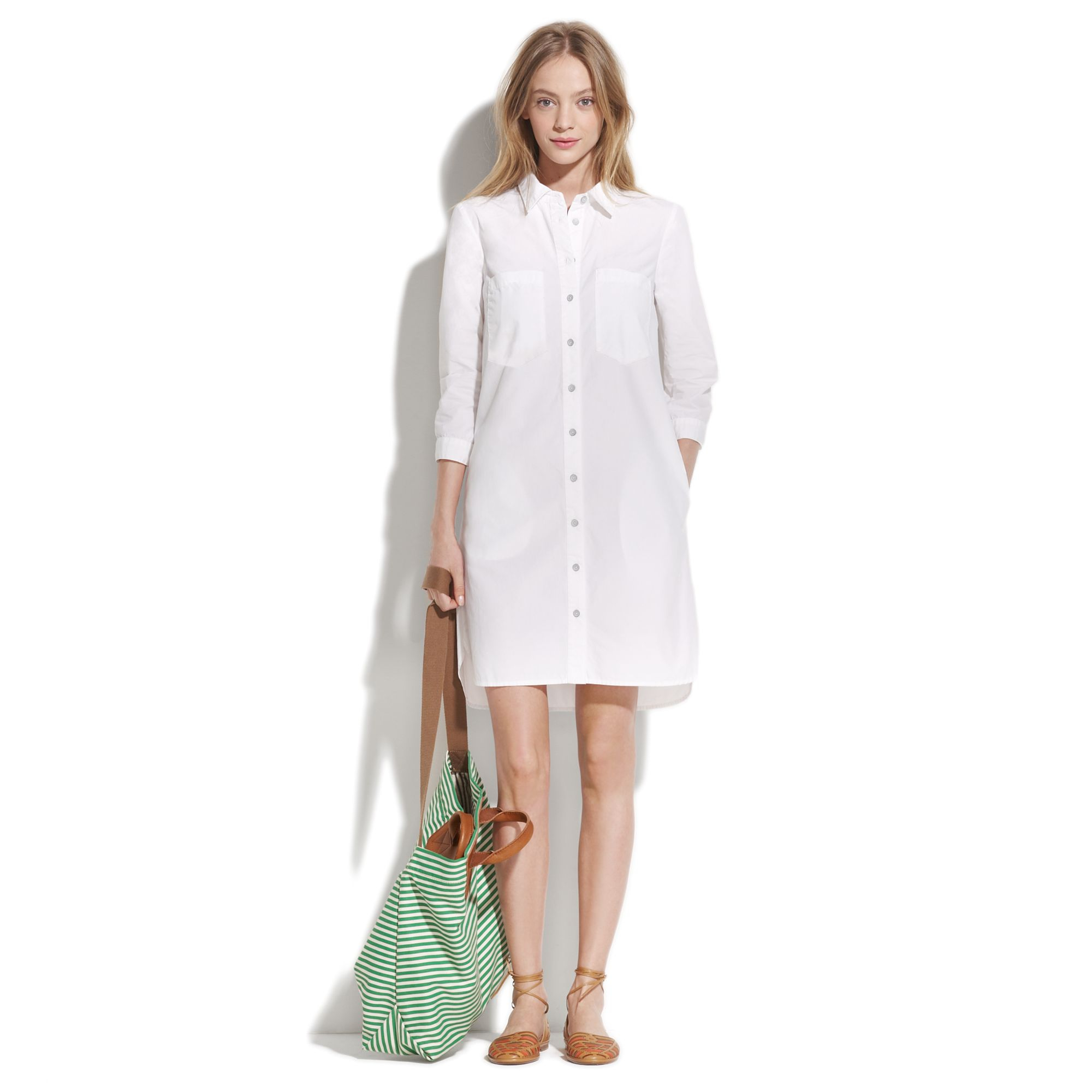 madewell white shirt dress