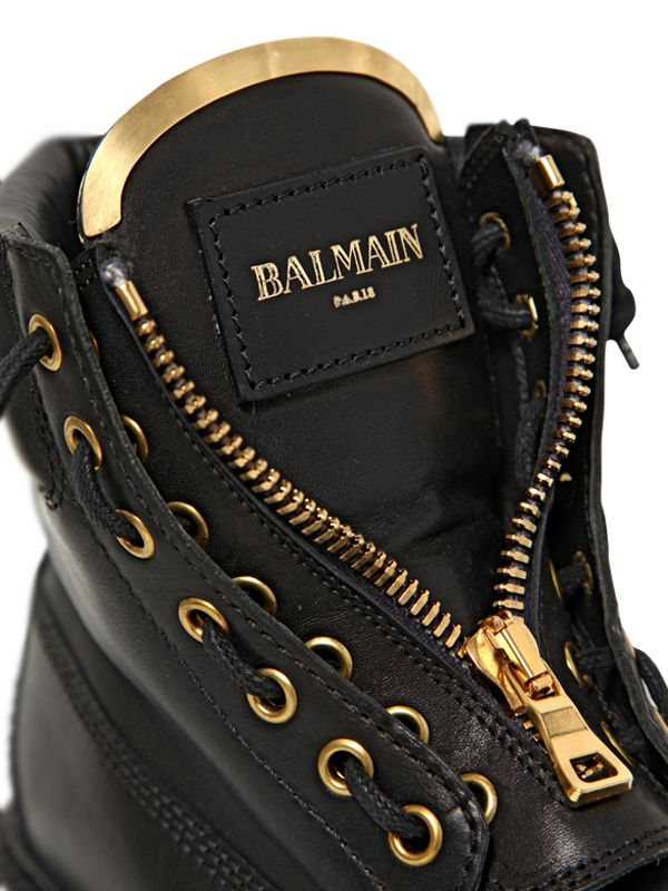 Balmain 20mm Leather Boots in Black for Men | Lyst