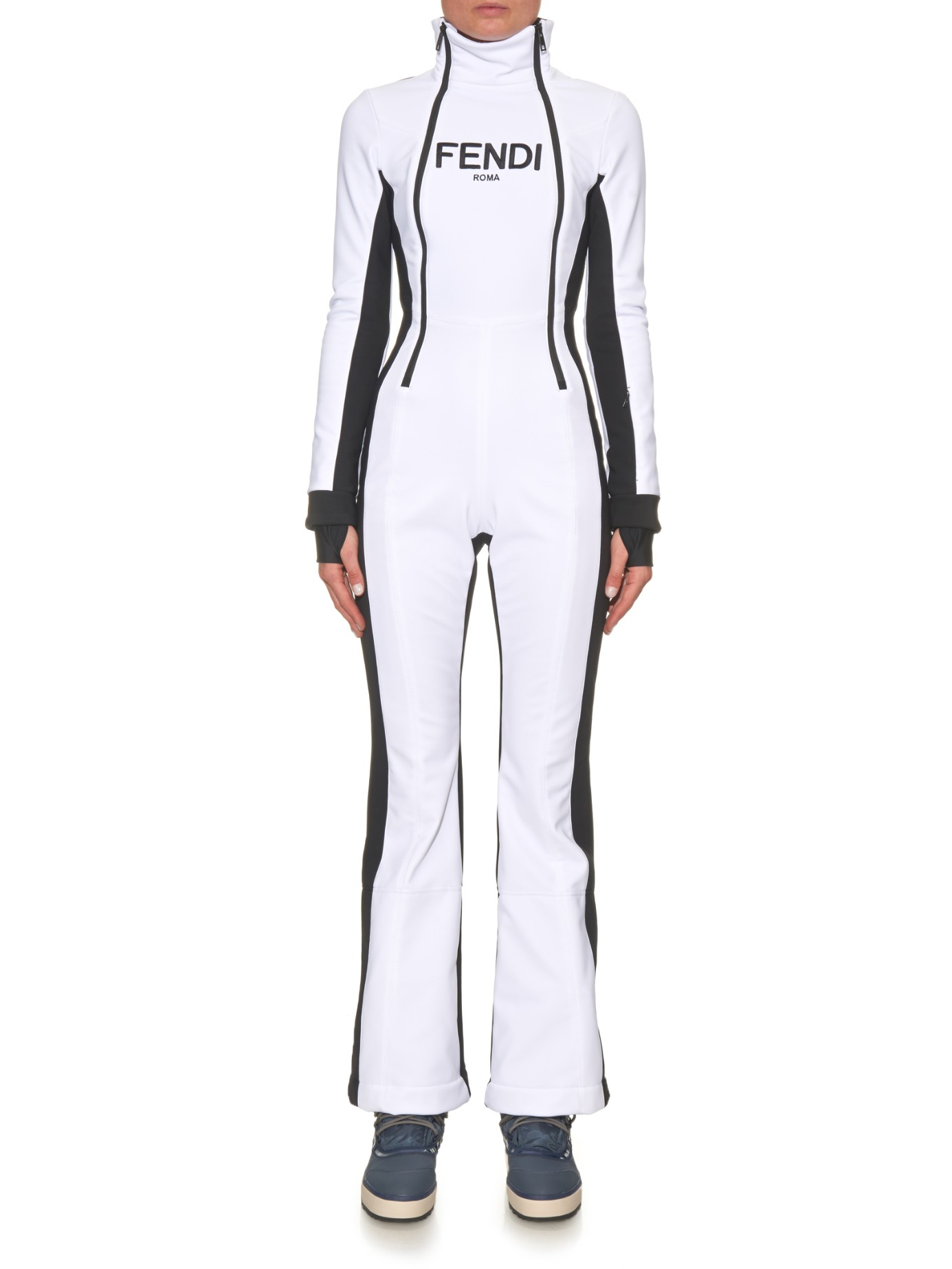Fendi Technical Ski Jumpsuit in White 