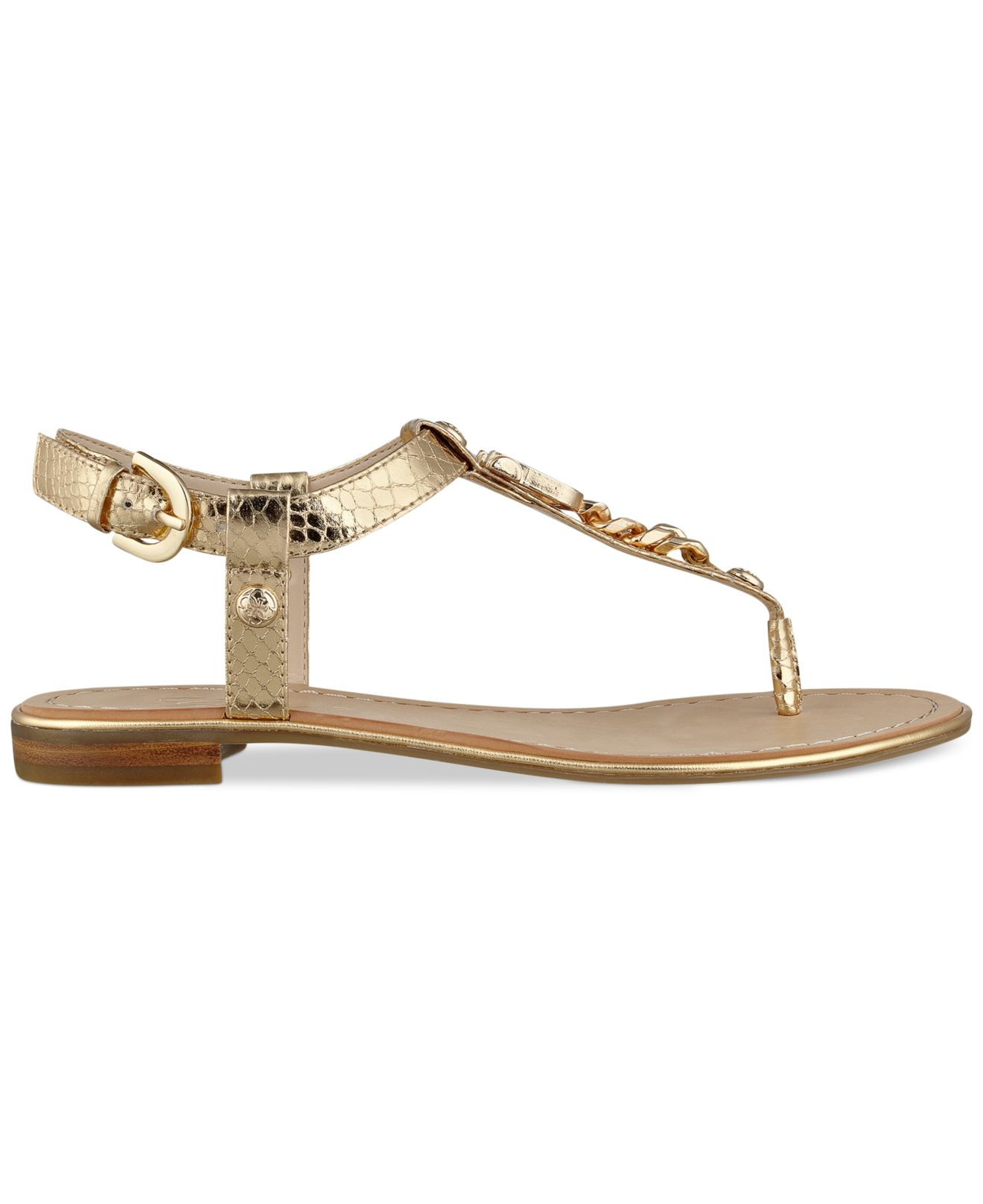 Guess Rehan Chain Thong Sandals in Gold (Metallic) - Lyst