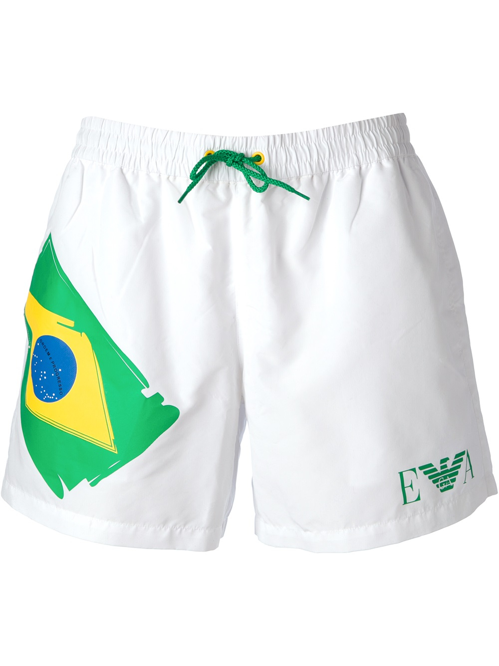 Emporio Armani Brazilian Flag Swim Shorts in White for Men | Lyst