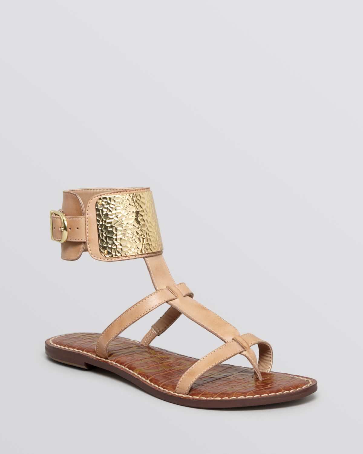 Sam Edelman Flat Gladiator Sandals Genette in Metallic | Lyst