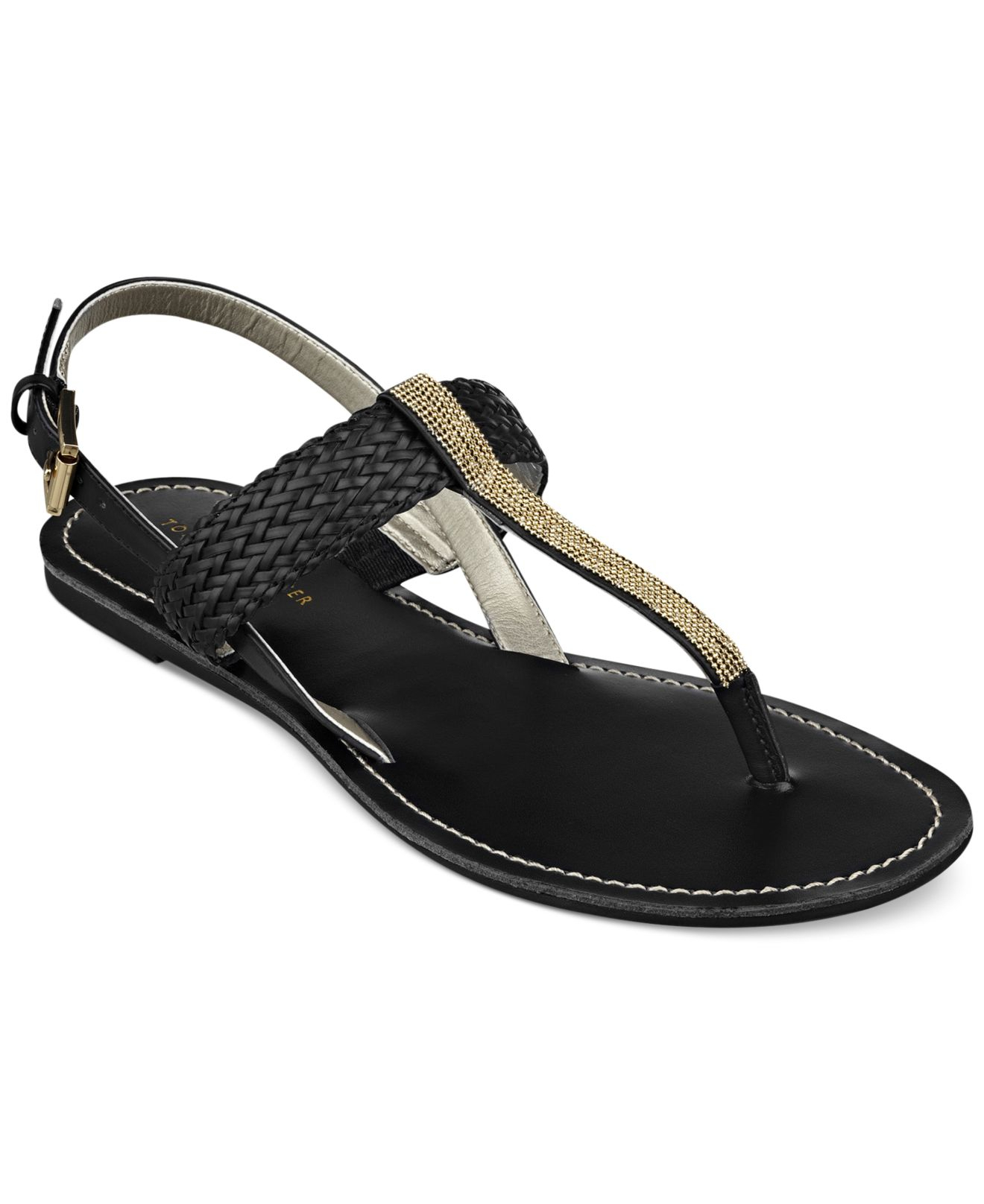 Tommy Hilfiger Women'S Lorida Ankle Strap Sandals in Black | Lyst