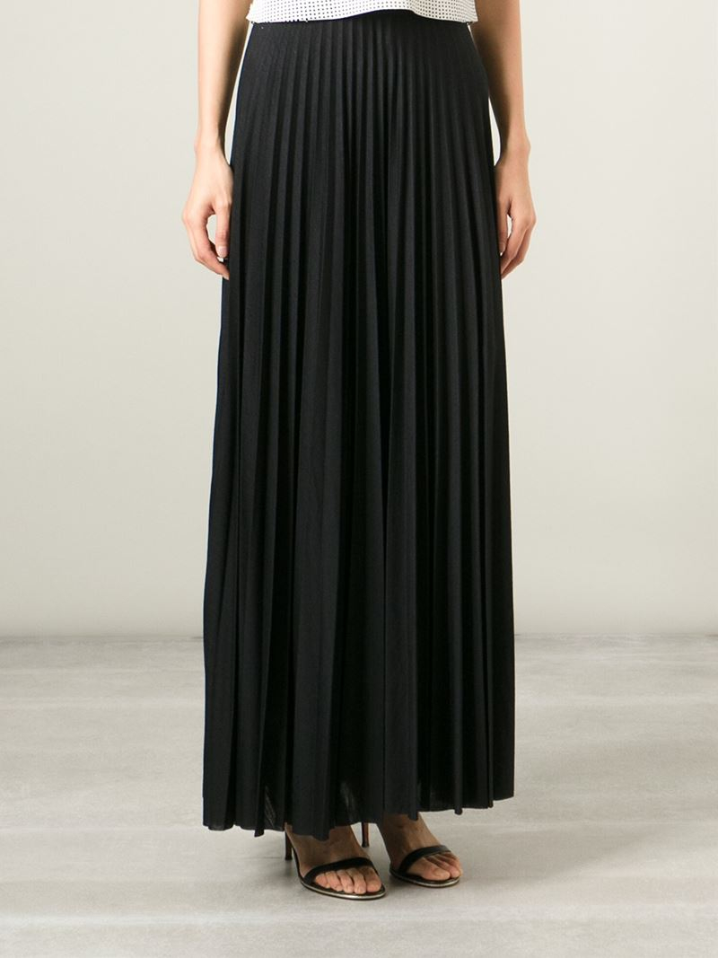 Theory Pleated Maxi Skirt in Black | Lyst UK