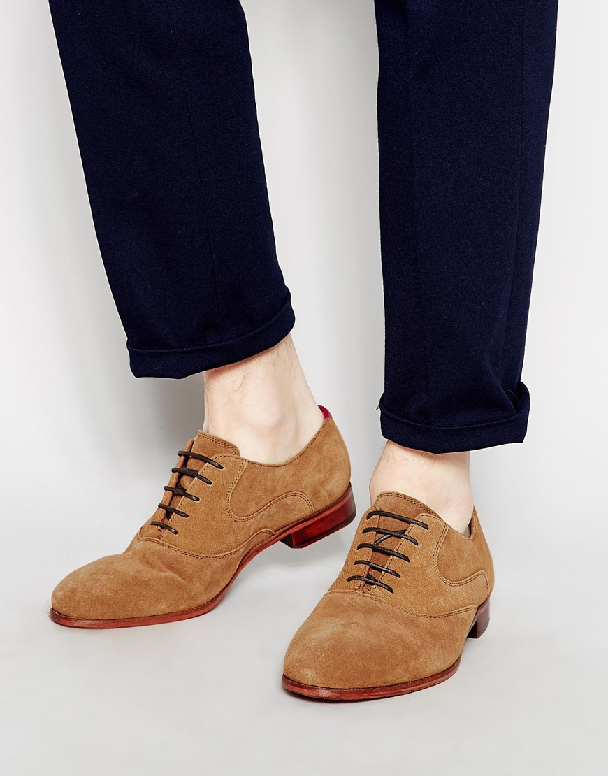 tan suede oxford shoes