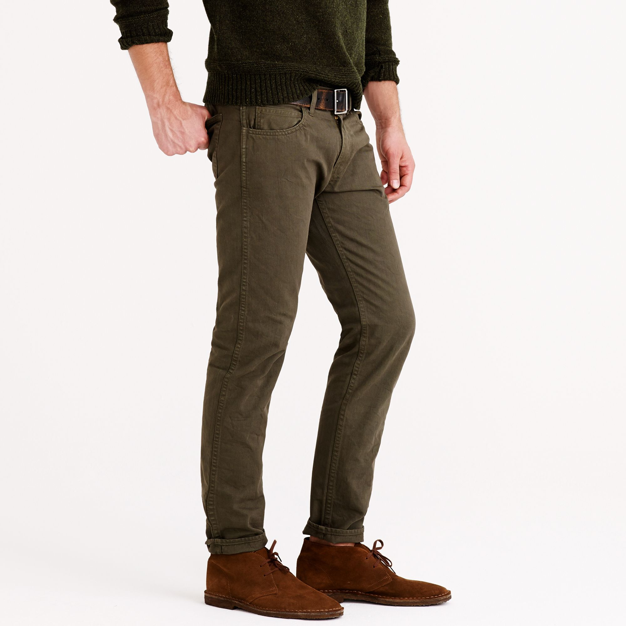 J.crew 484 Garment-dyed Jean in Green for Men (bench green) | Lyst