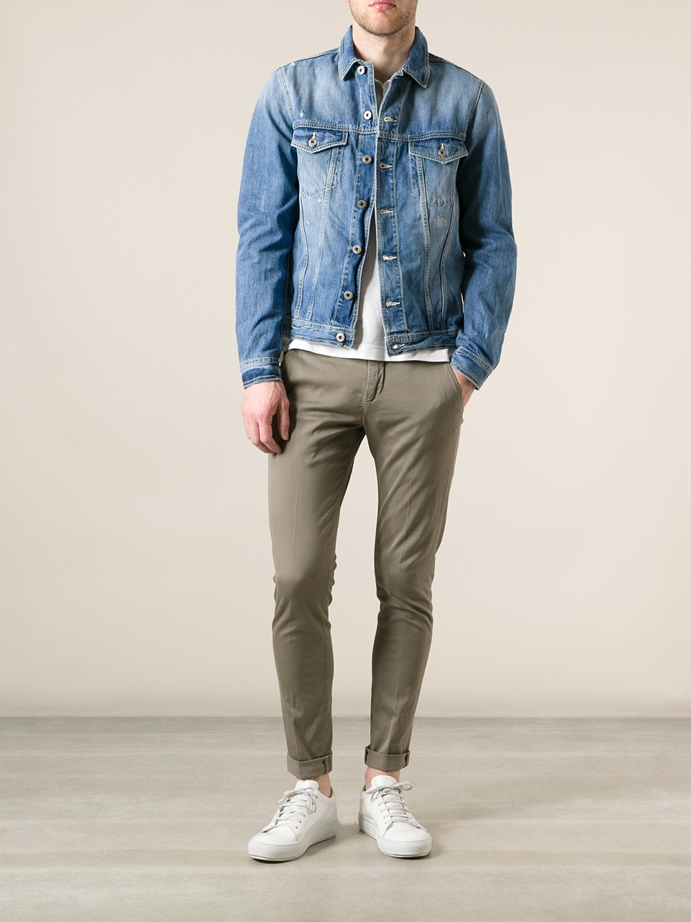 Lyst Dondup Faded Denim Jacket in Blue for Men