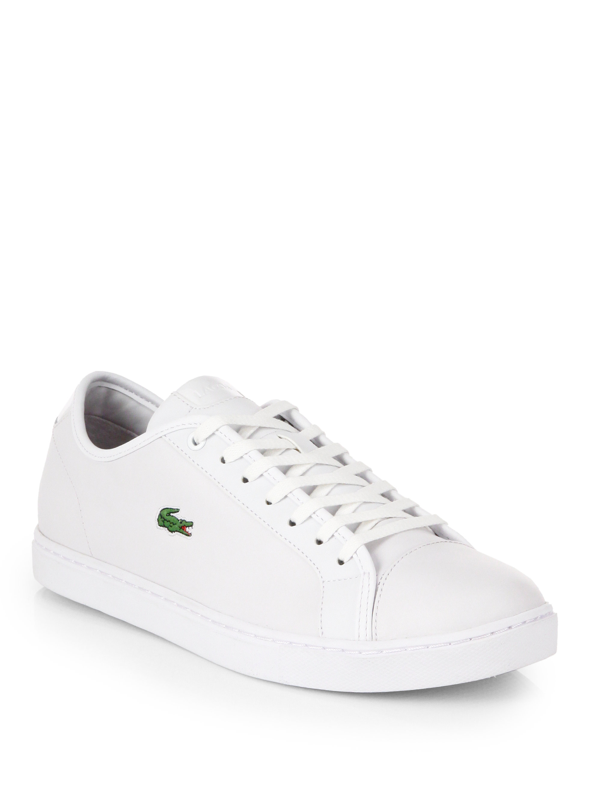 Lacoste Leather Tennis Shoes in White 