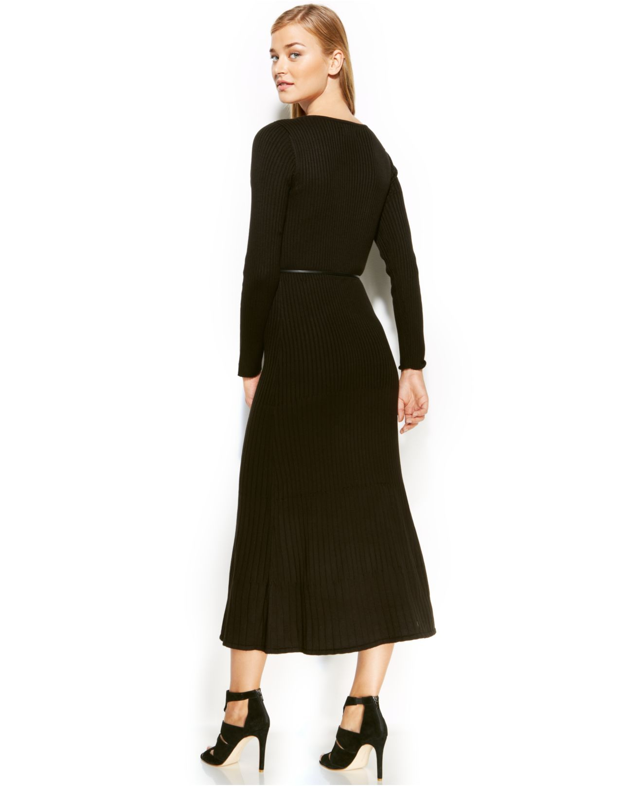 calvin klein long black dress