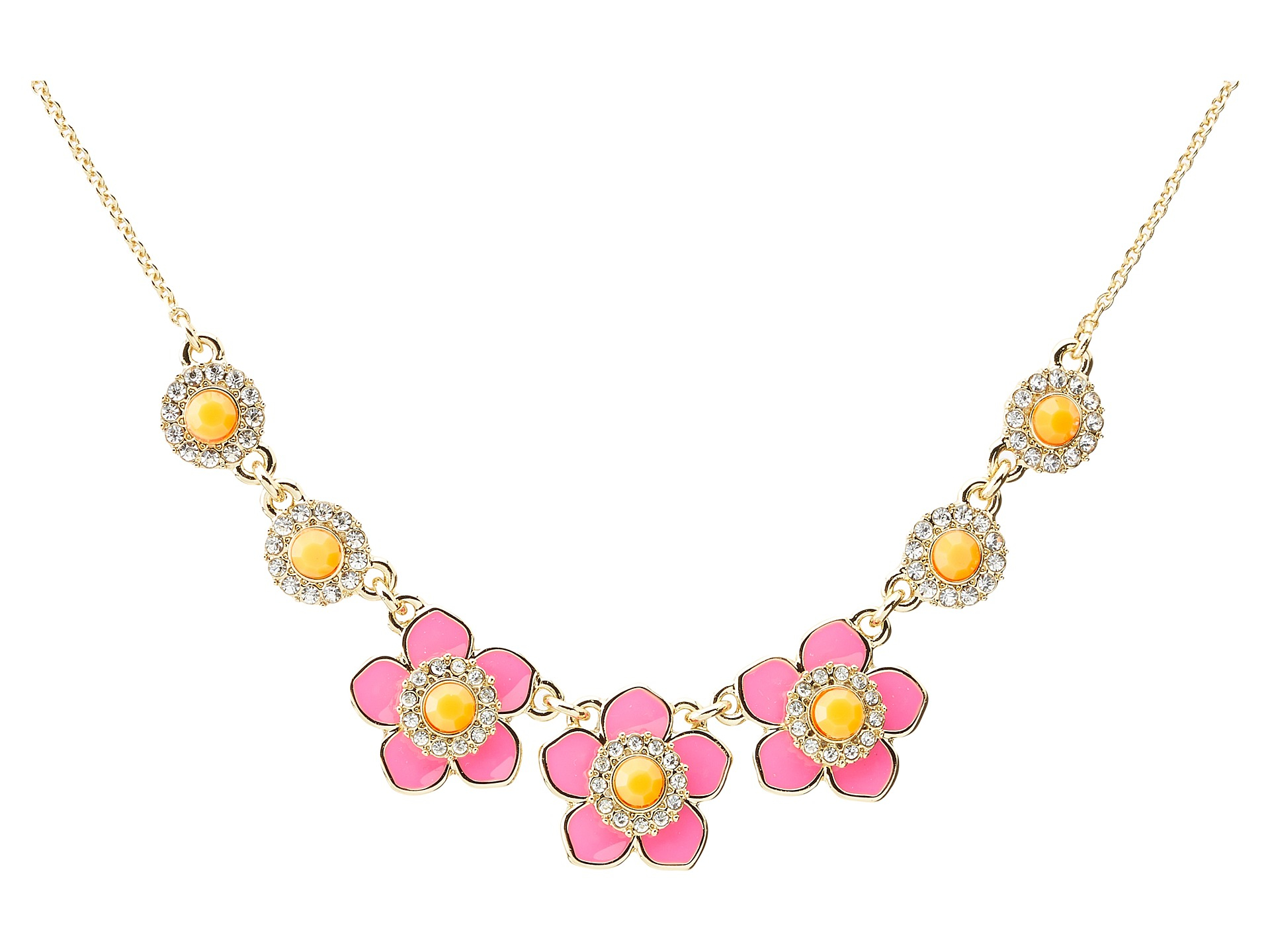 Kate Spade Tropical Floral Mini Necklace in Pink (Flo Pink Multi) | Lyst