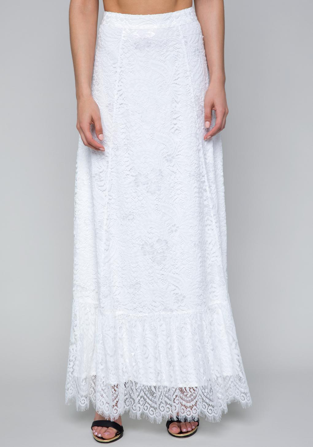 white lace maxi skirt