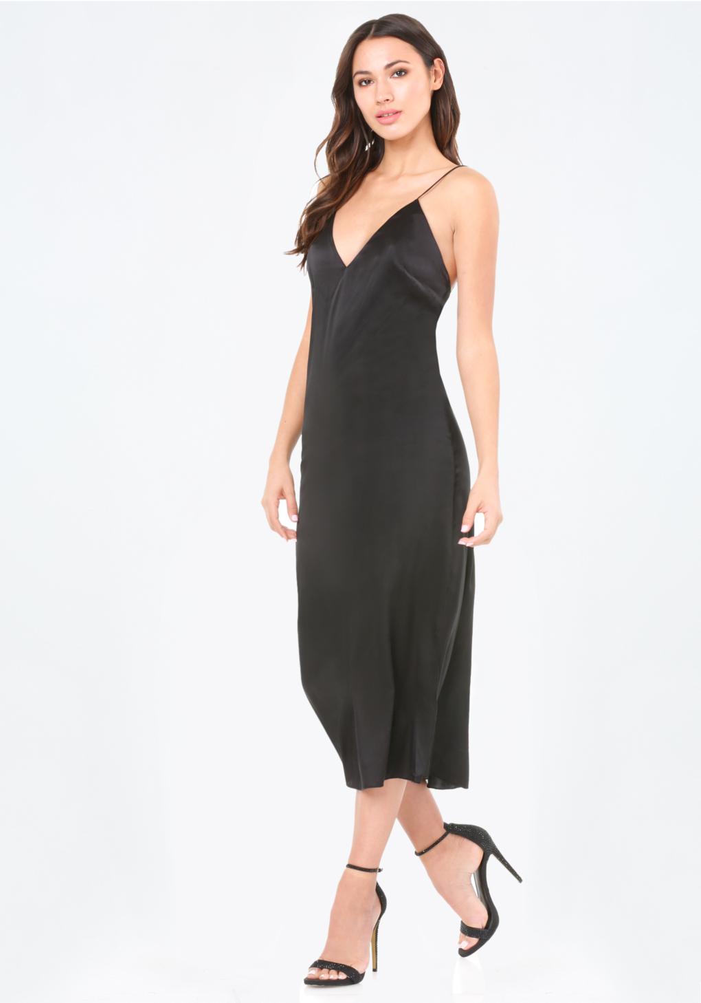 Bebe Mara Silk Slip Dress In Black Lyst Bebe Mara Silk Slip Dress In Black Lyst