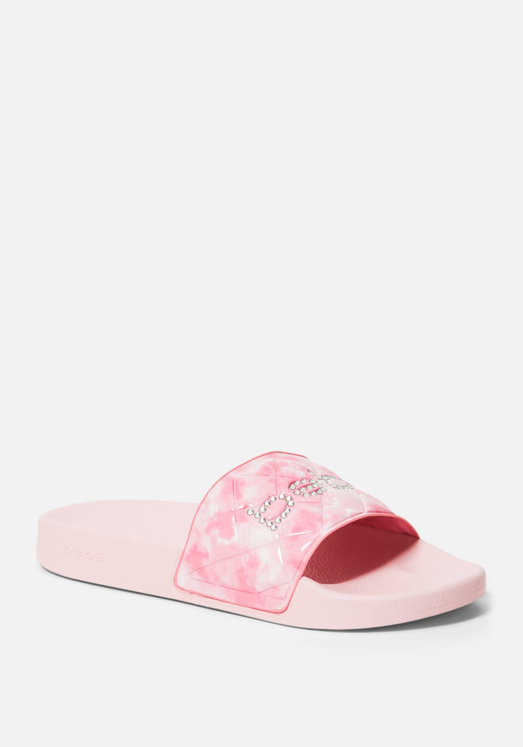 Bebe Pink Felka Quilted Slides - iampariah.com