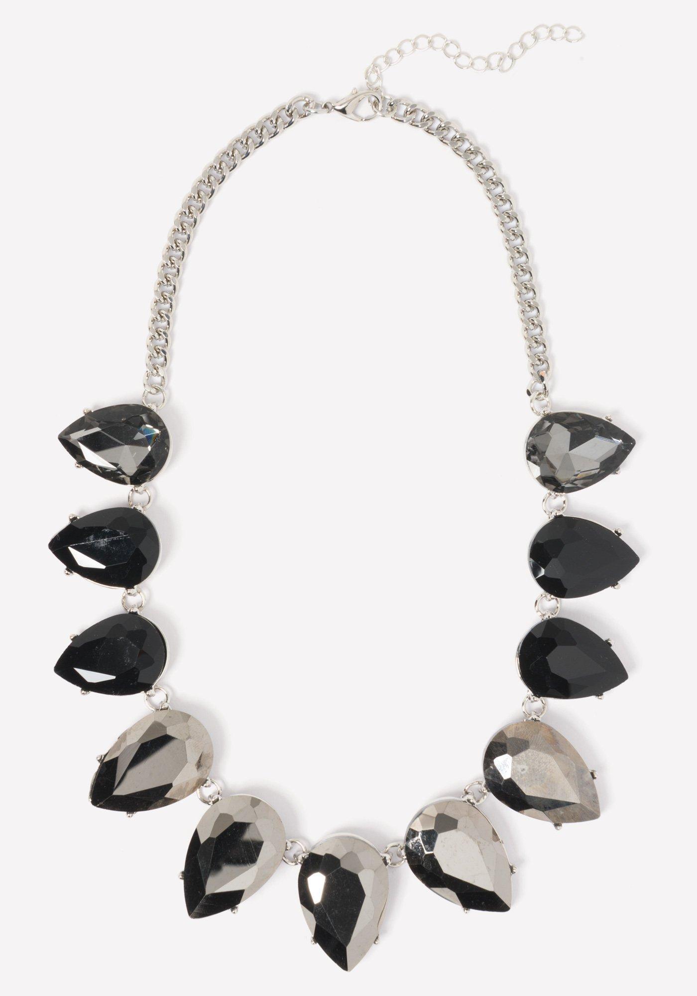 Bebe Ombre Crystal Necklace In Silver Metallic Lyst Bebe Ombre Crystal Necklace In Silver Metallic Lyst