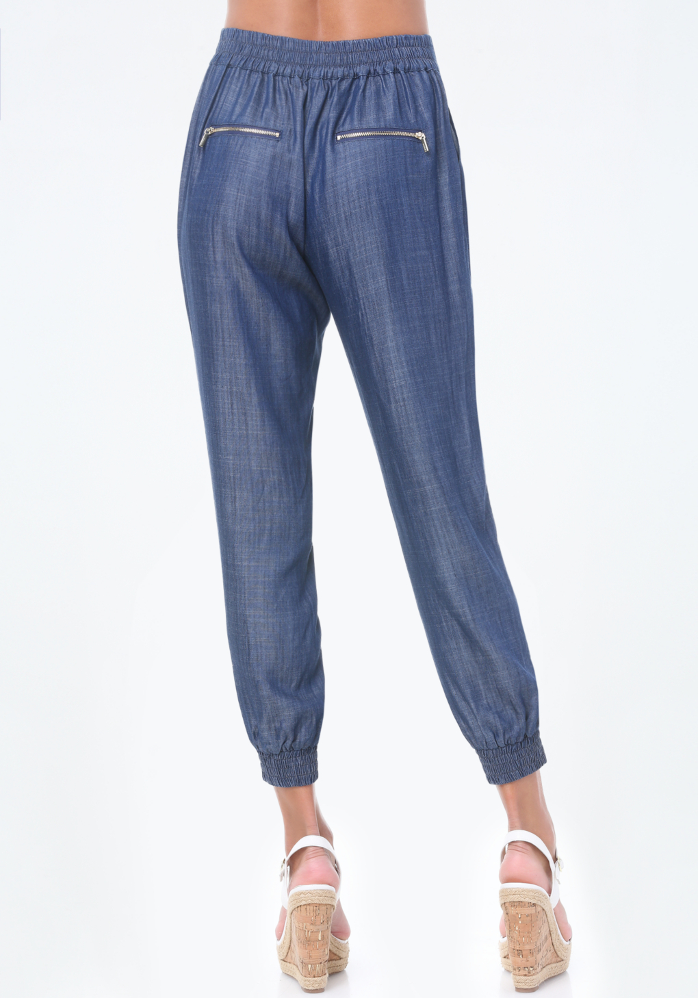chambray jogger pants