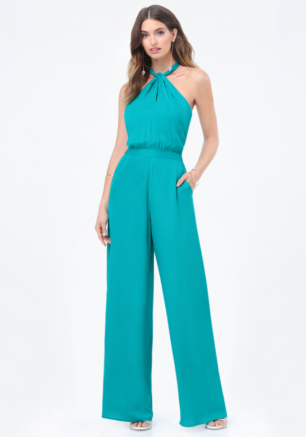 bebe halter jumpsuit
