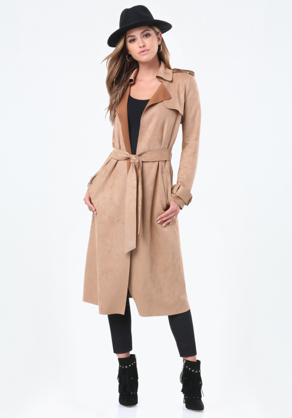 Faux suede long jacket Clearance