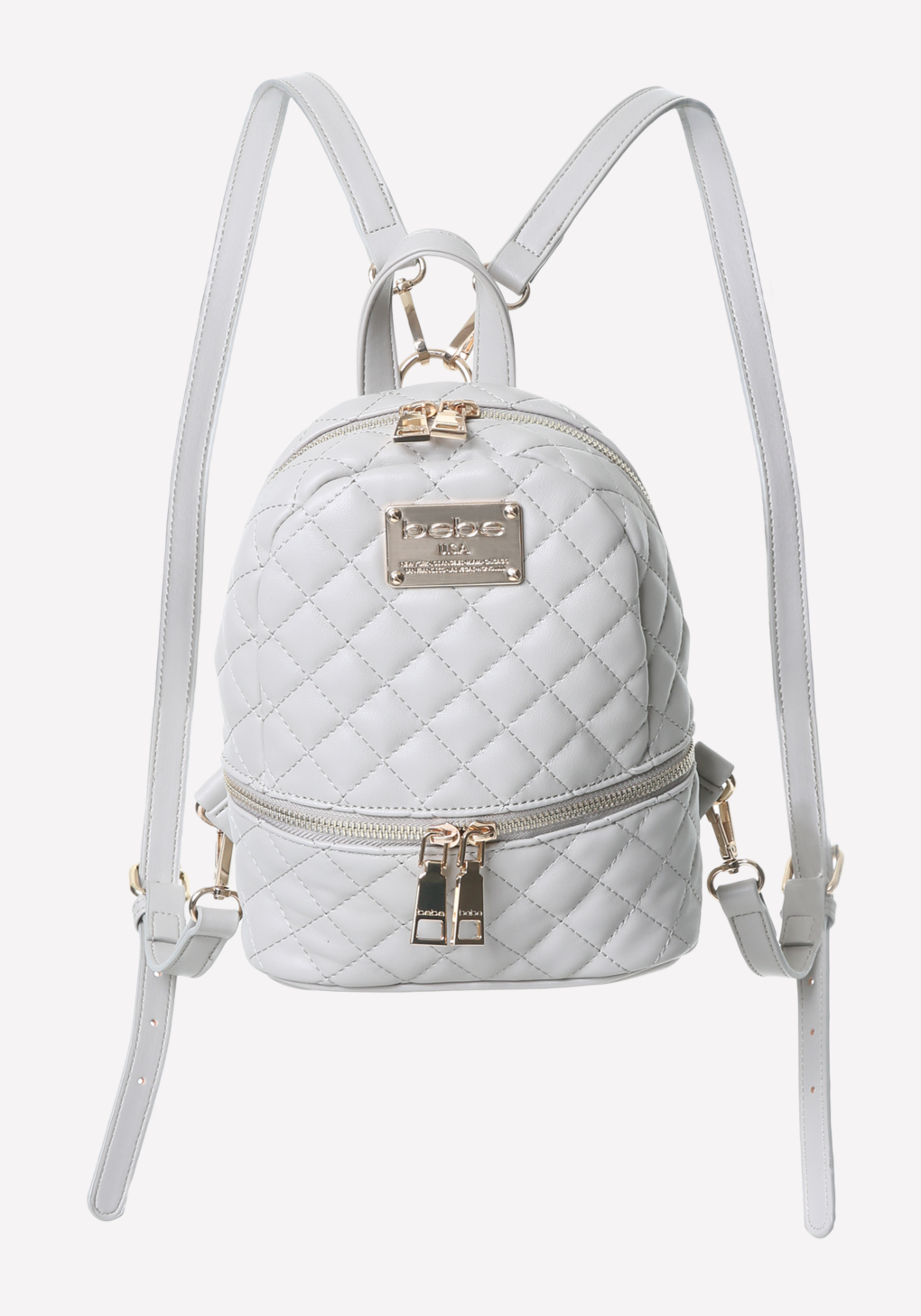 Lyst - Bebe Quilted Mini Backpack in Gray