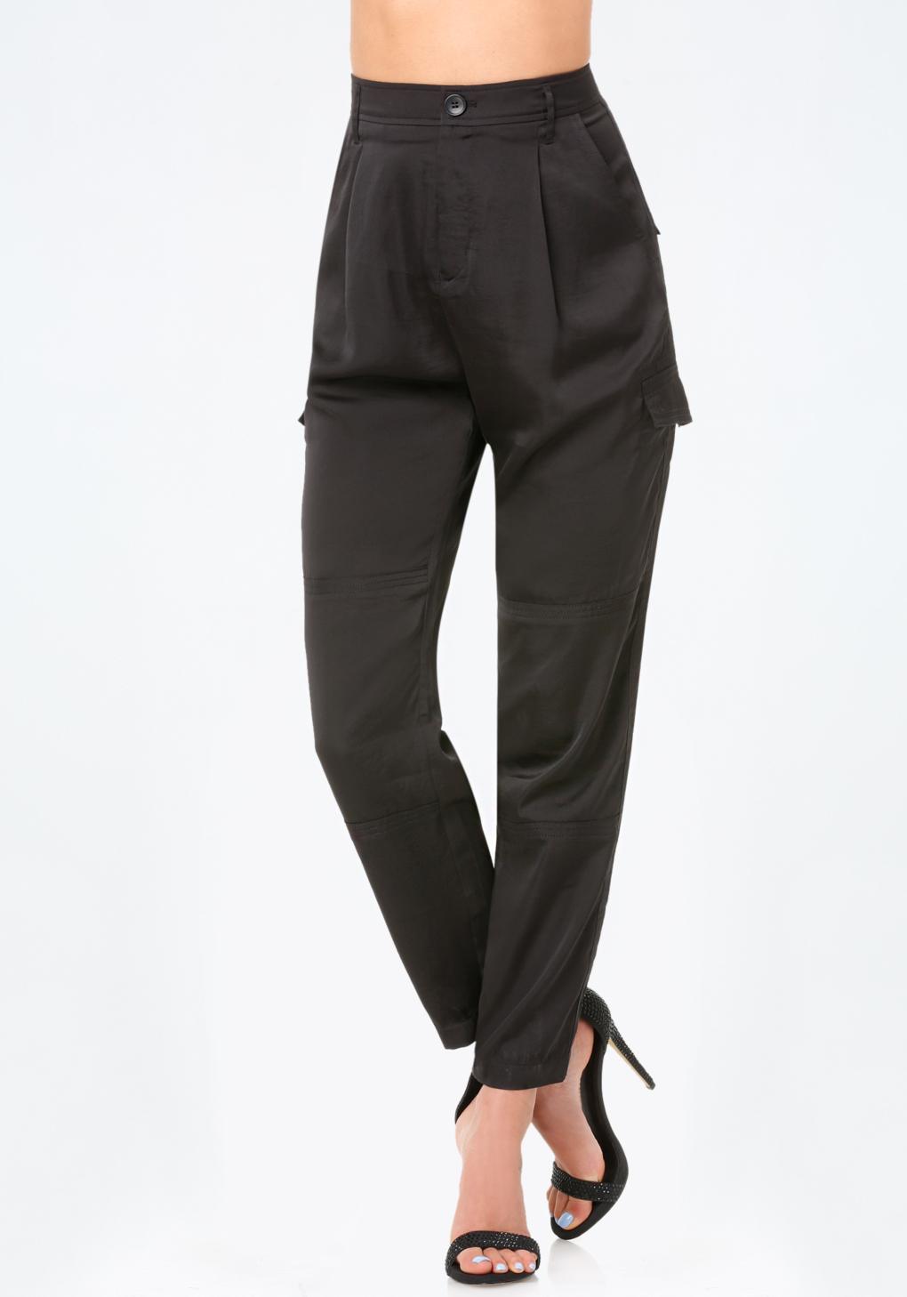 satin cargo pants womens