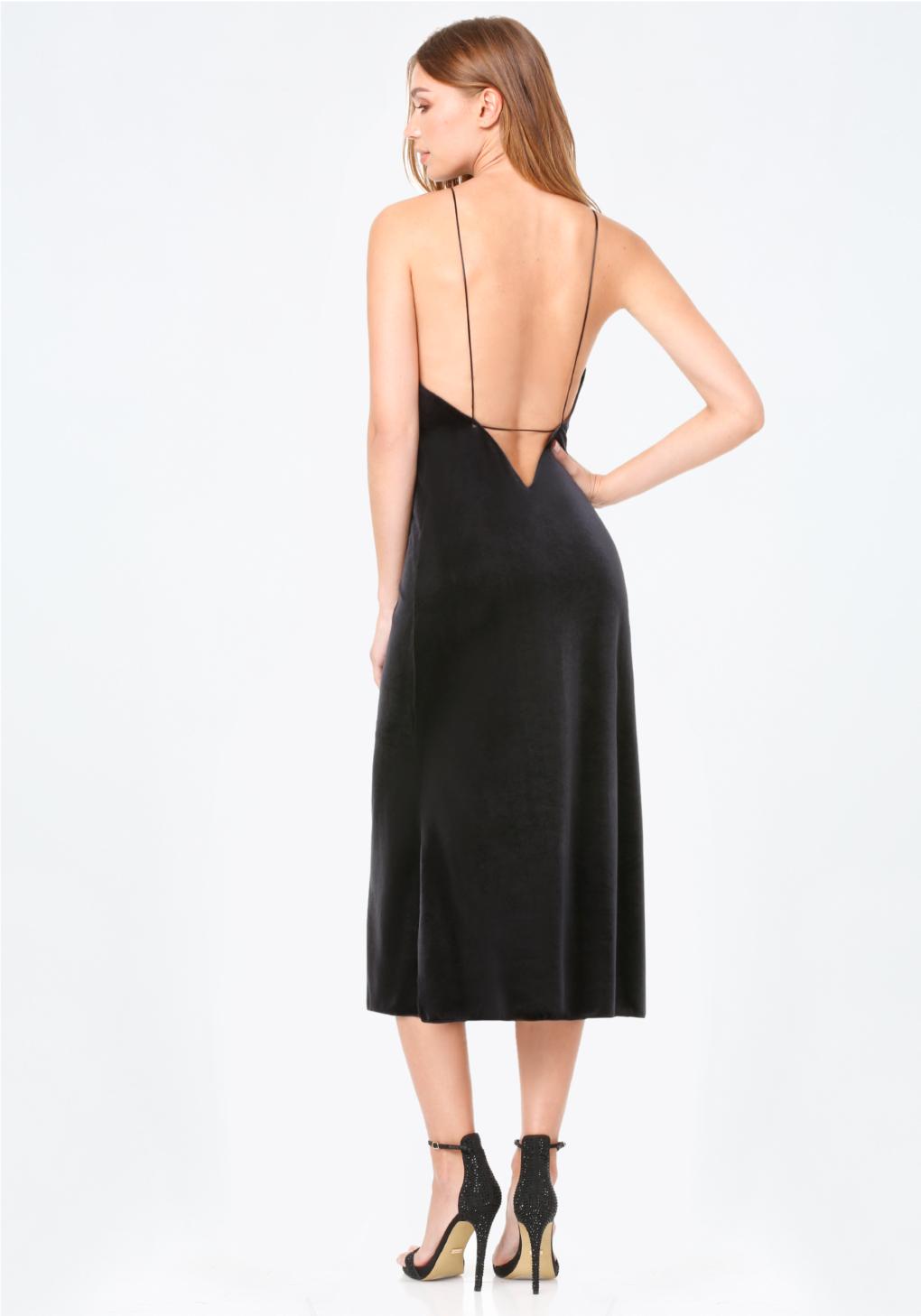 Bebe Mara Velvet Slip Dress In Black Lyst