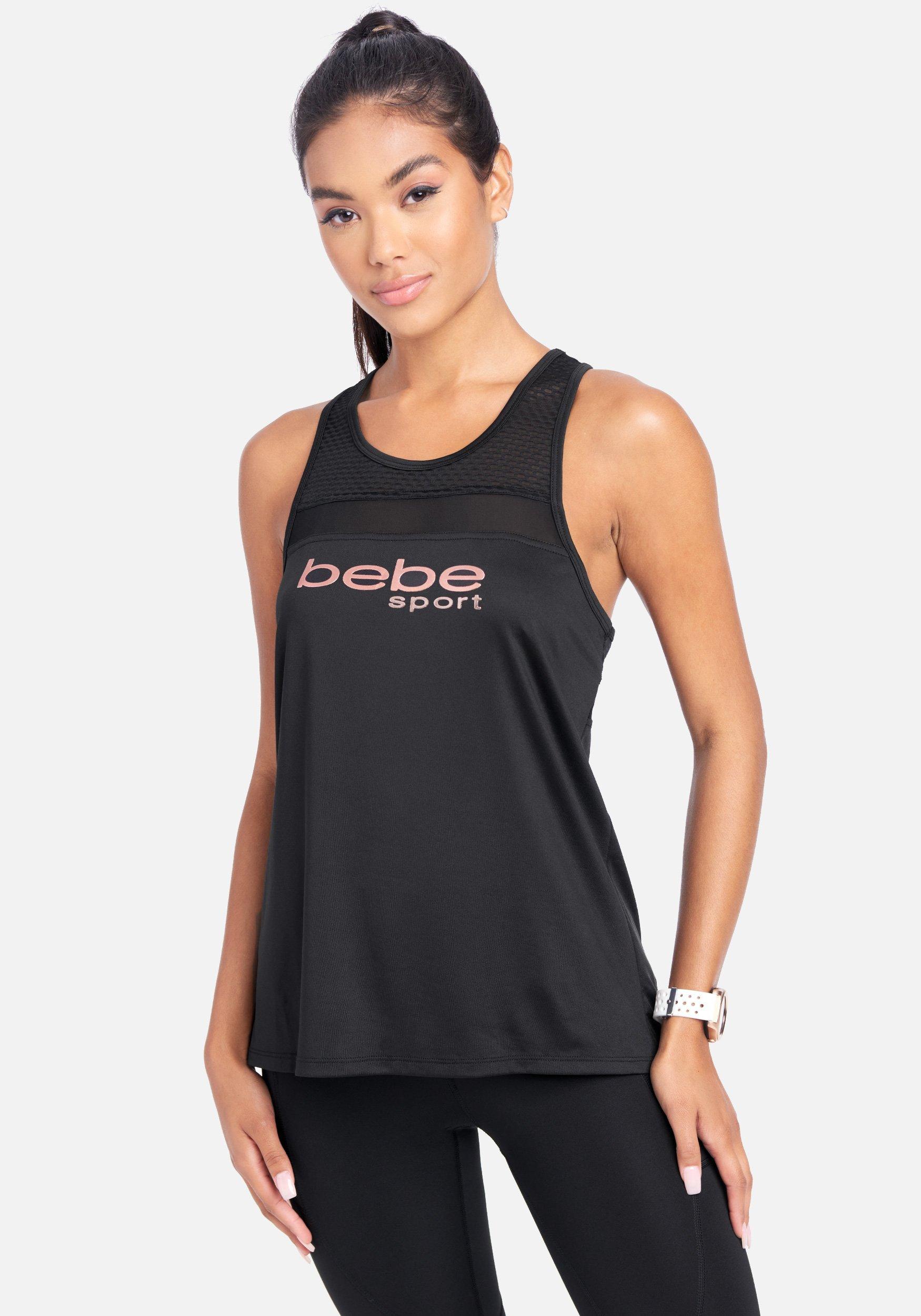 Bebe Synthetic Sport Mesh Trim Hi Lo Tank Top In Black Lyst Bebe Synthetic Sport Mesh Trim Hi Lo Tank Top In Black Lyst