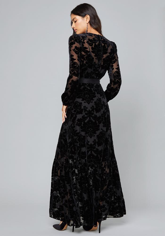 Bebe Burnout Velvet Gown in Black - Lyst
