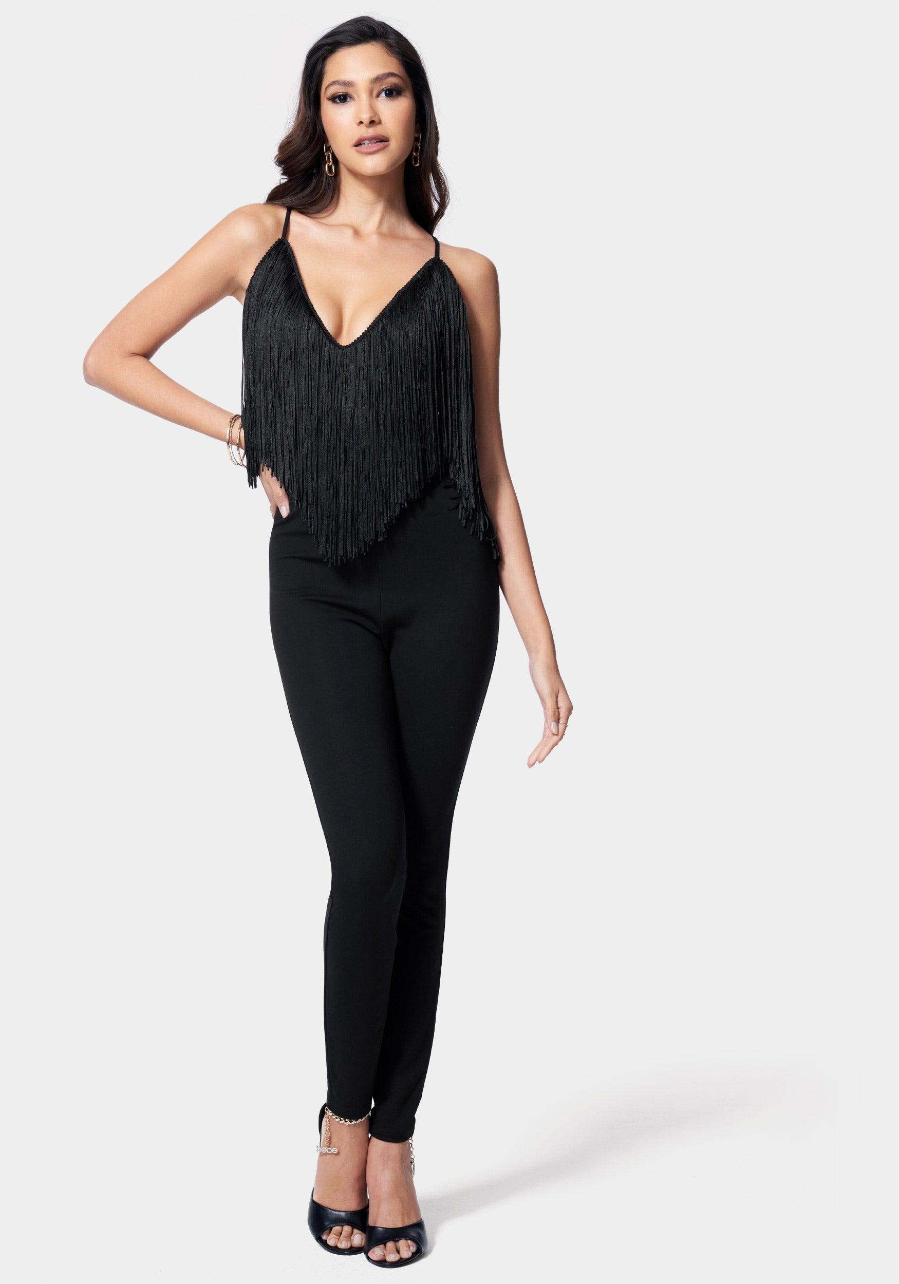 Bebe black jumpsuit sale